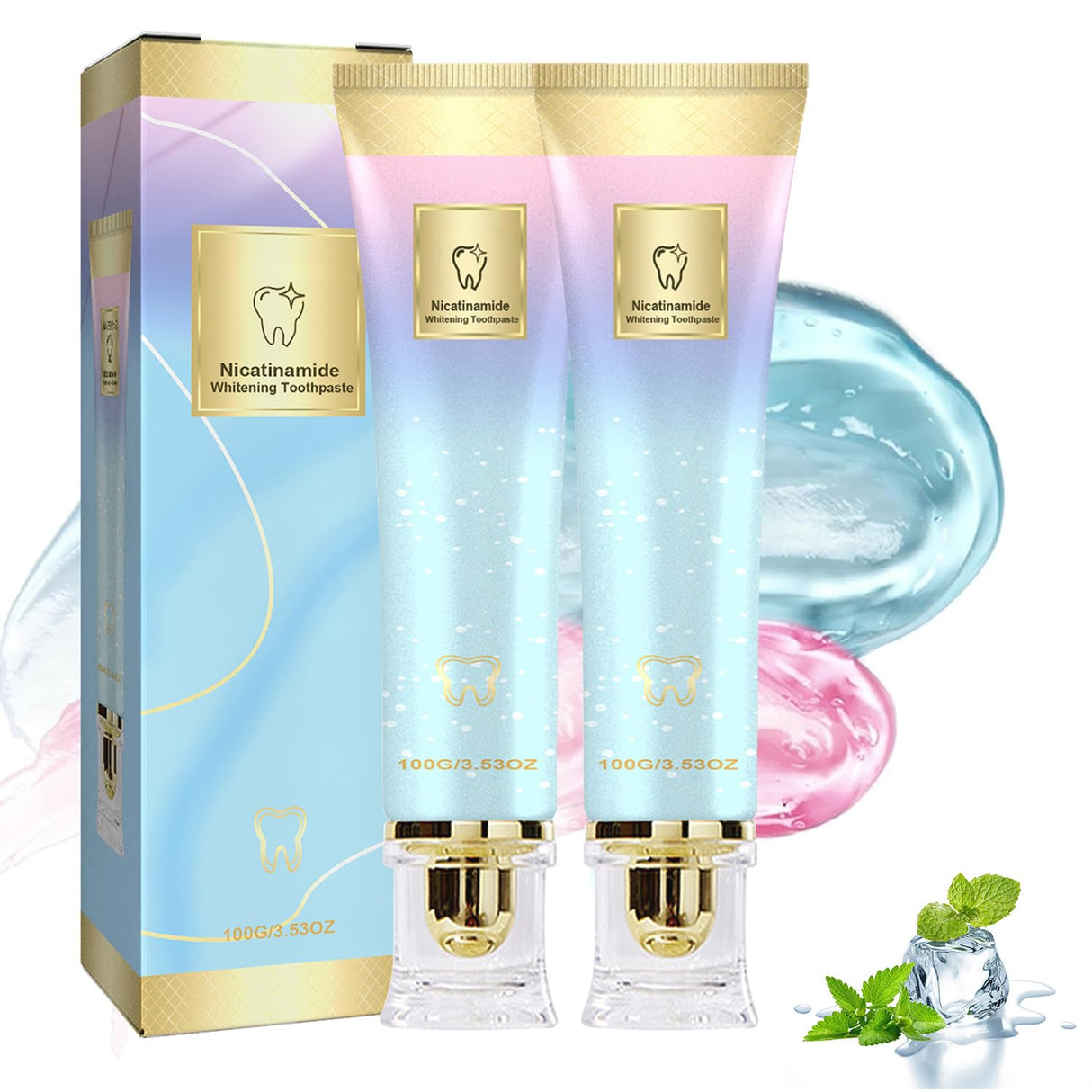 Niacinamide Whitening Toothpaste,Niacinamide Intensive Whitening Toothpaste, Niacinamid Toothpast,Niacinamide White Toothpastes,Complete Care Toothpastes,Remove Tooth Stains (2 PCS)