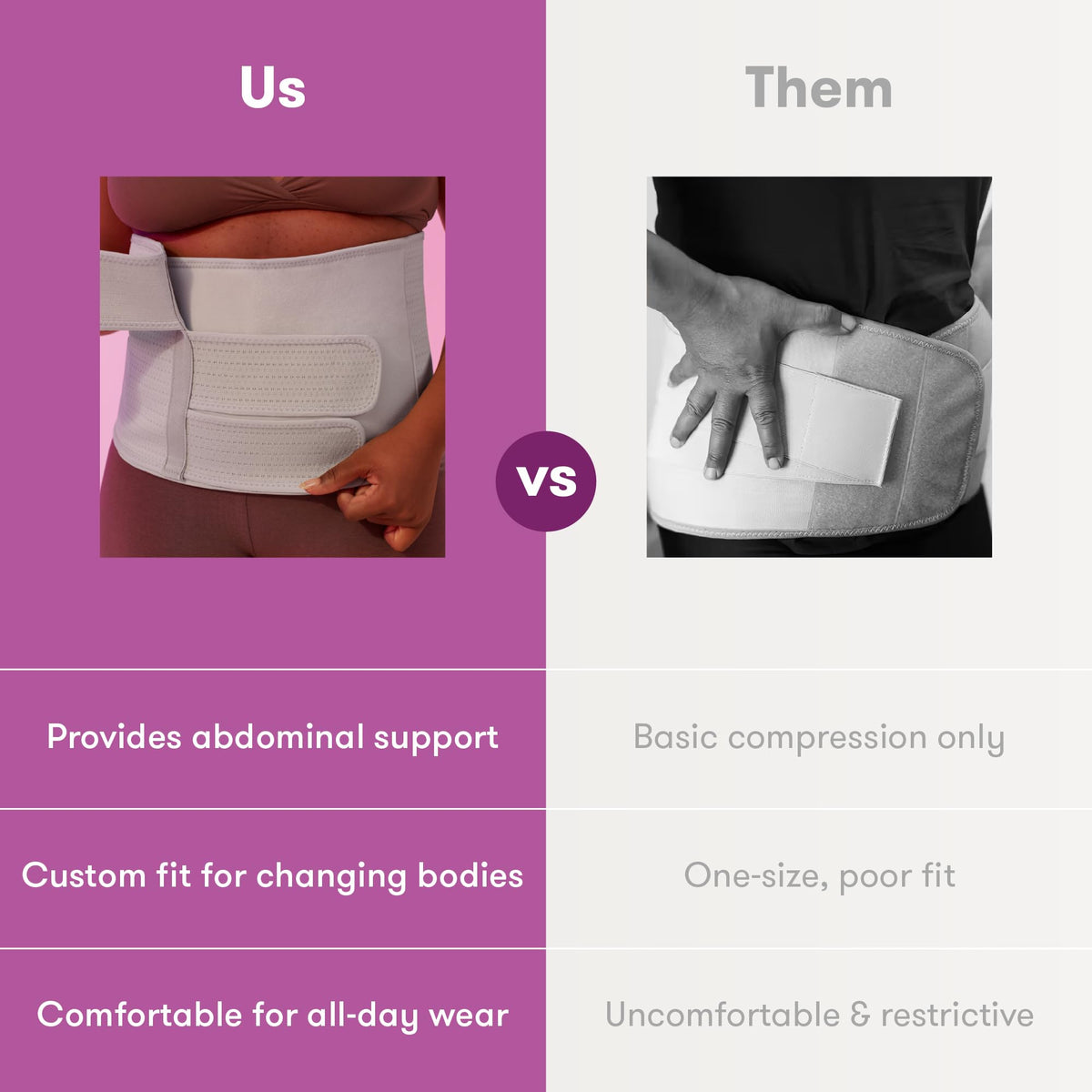 Frida Mom Belly Binder for Natural & C-Section Postpartum Recovery, 9" High