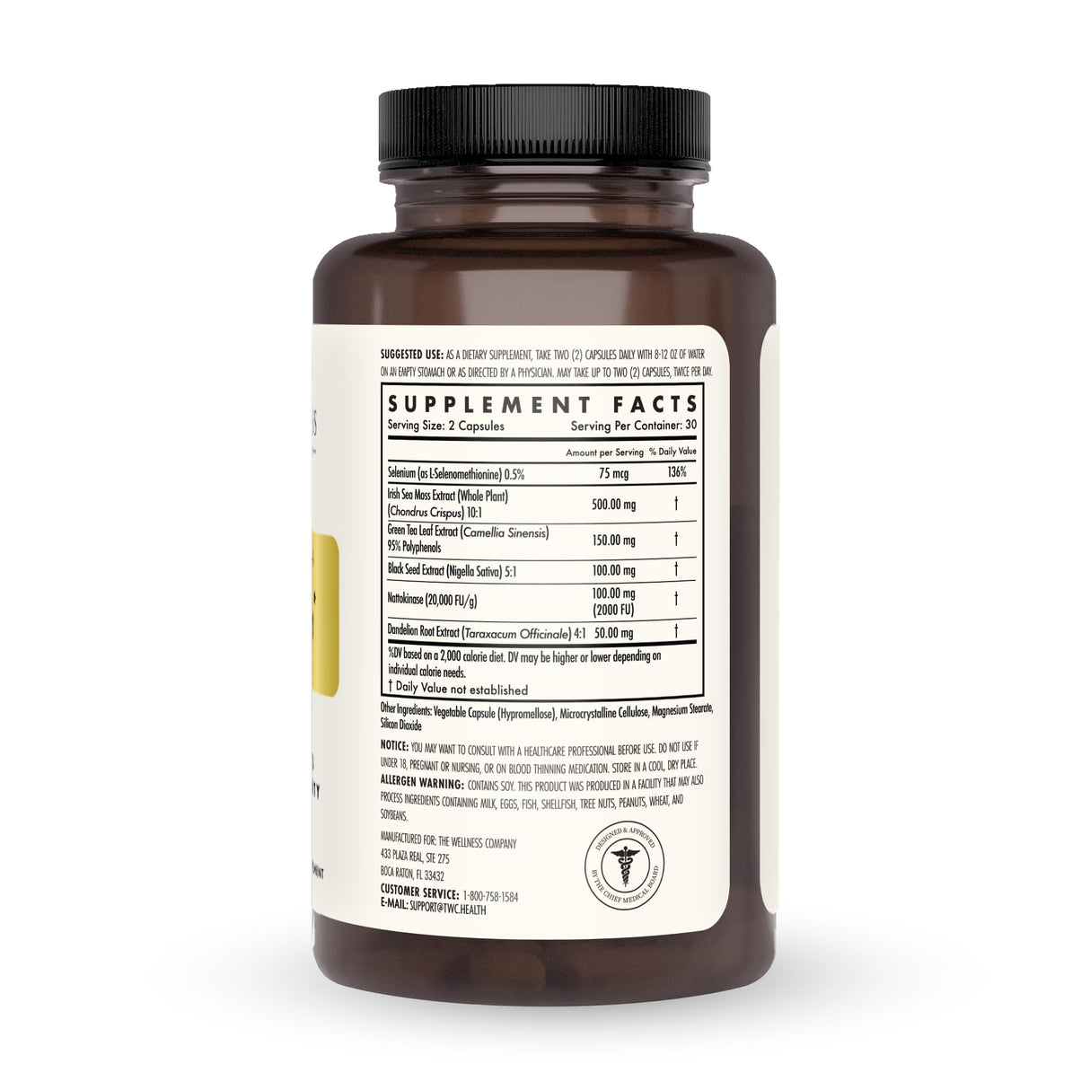The Wellness Company Spike Support | 60 ct (1 Month Supply) | with Nattokinase, A Proteolytic Enzyme for Fibrinolytic (Anti-Clotting) | Non-GMO, Vegan, Gluten Free | for Year-Round Immune Support