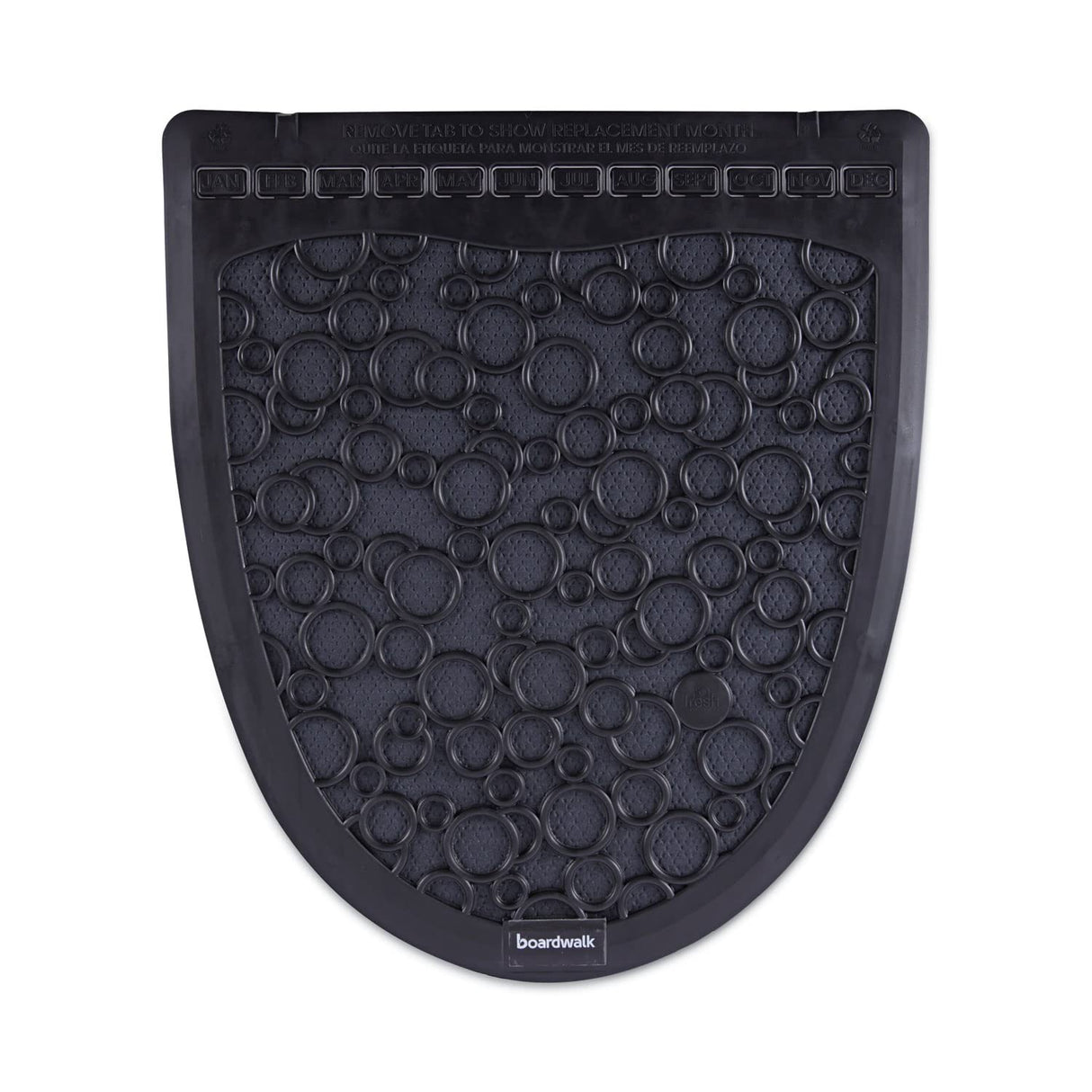 Boardwalk BWK UMBB P000I006M0021430L1 Urinal Mat 2.0, Rubber, 17-1/2" Width, 20" Length, Black (Pack of 6)