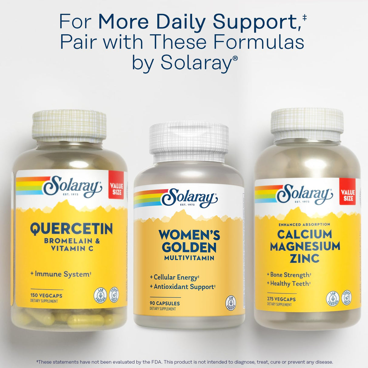 SOLARAY Women's Golden Multi-Vita-min Capsules, 90 Count