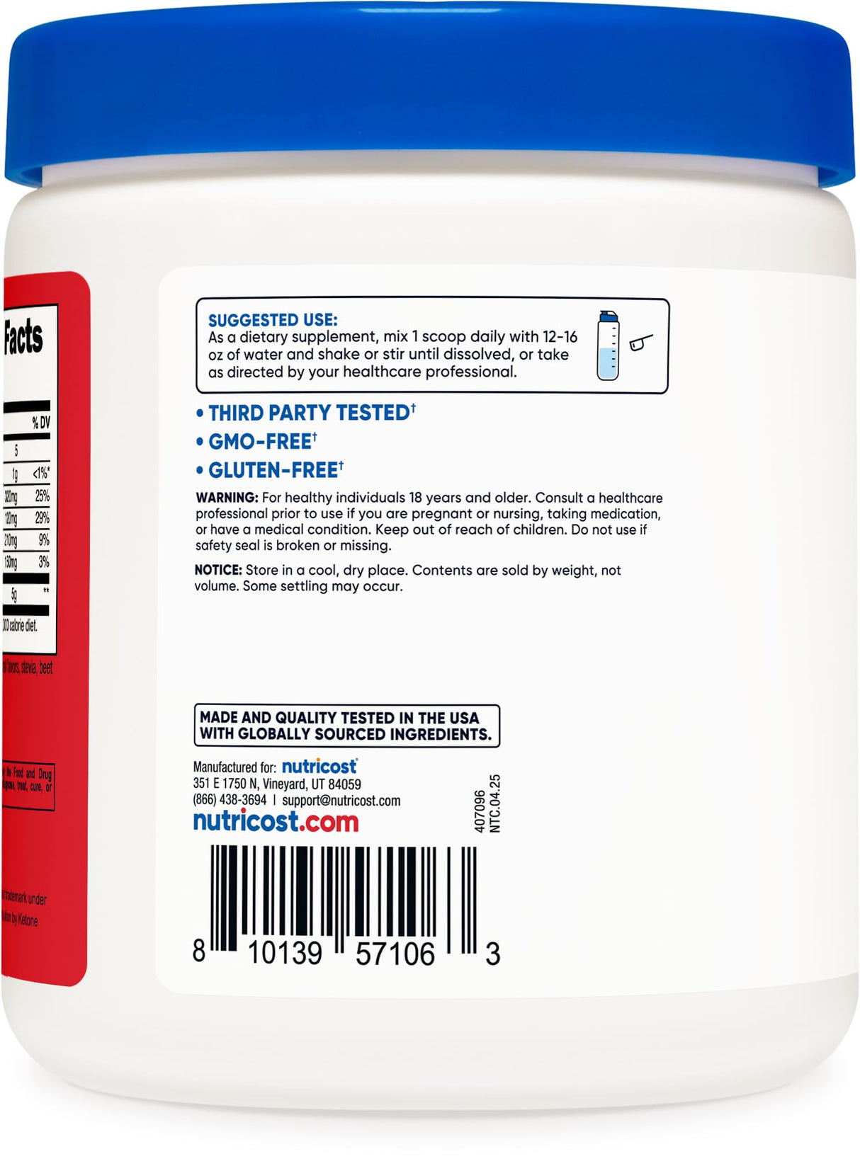 Nutricost BHB Salts Drink Mix (30 Servings, Fruit Punch Flavored) (5G BHB Per Serving) - 0G Total Sugars, Vegetarian Product