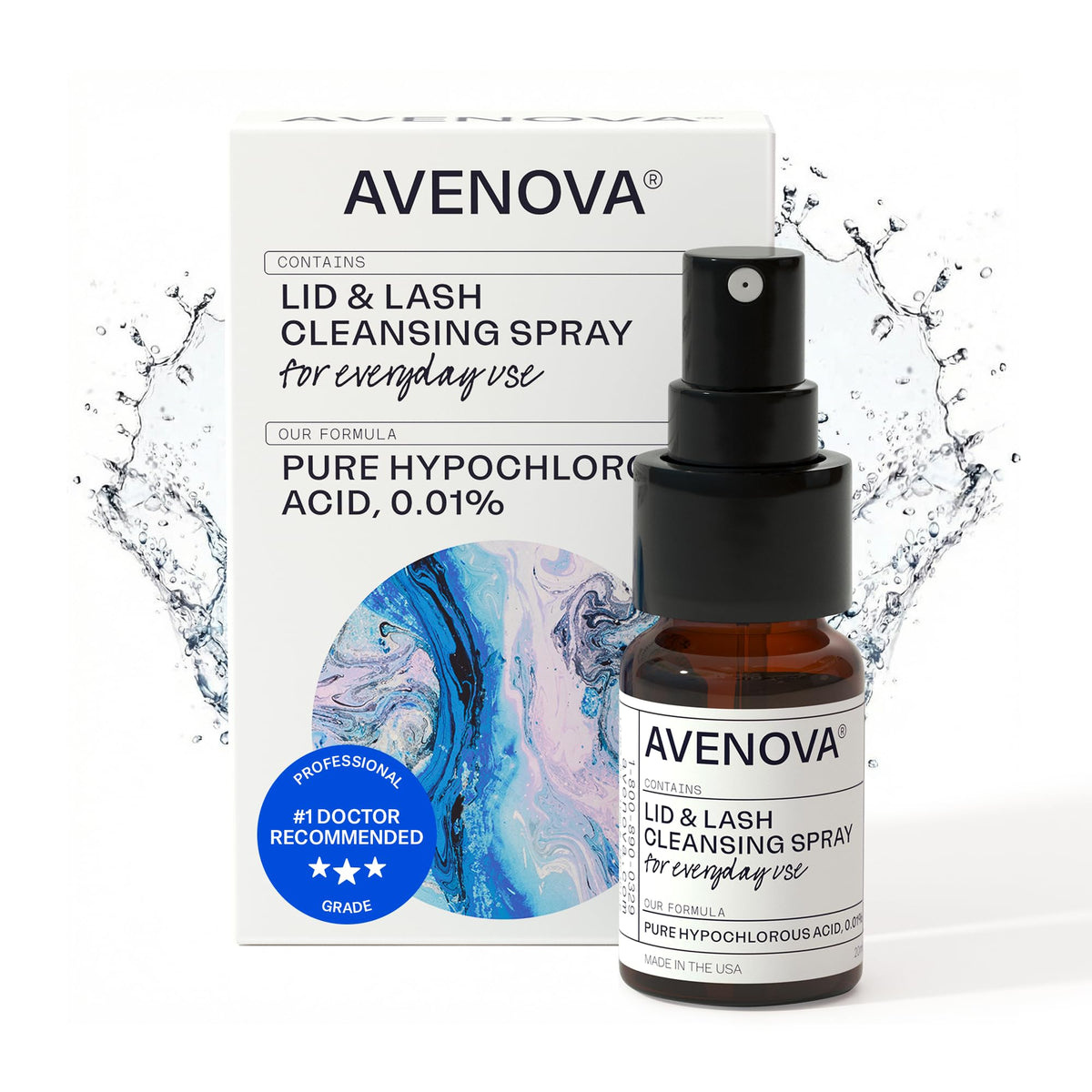Avenova Eyelid Spray Cleanser for Lid & Lash, 20 ml Bottle