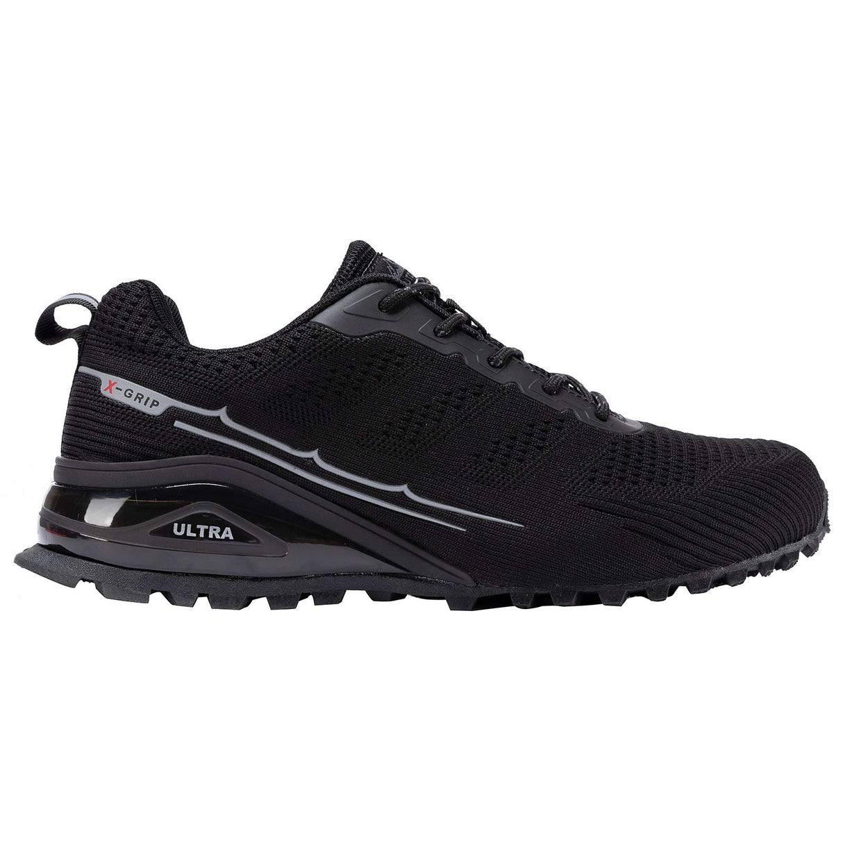 Kricely Men's Trail Running Shoes Fashion Hiking Sneakers for Men Tennis Cross Training Shoe Black Non-Slip Walking Footwear Size 7.5