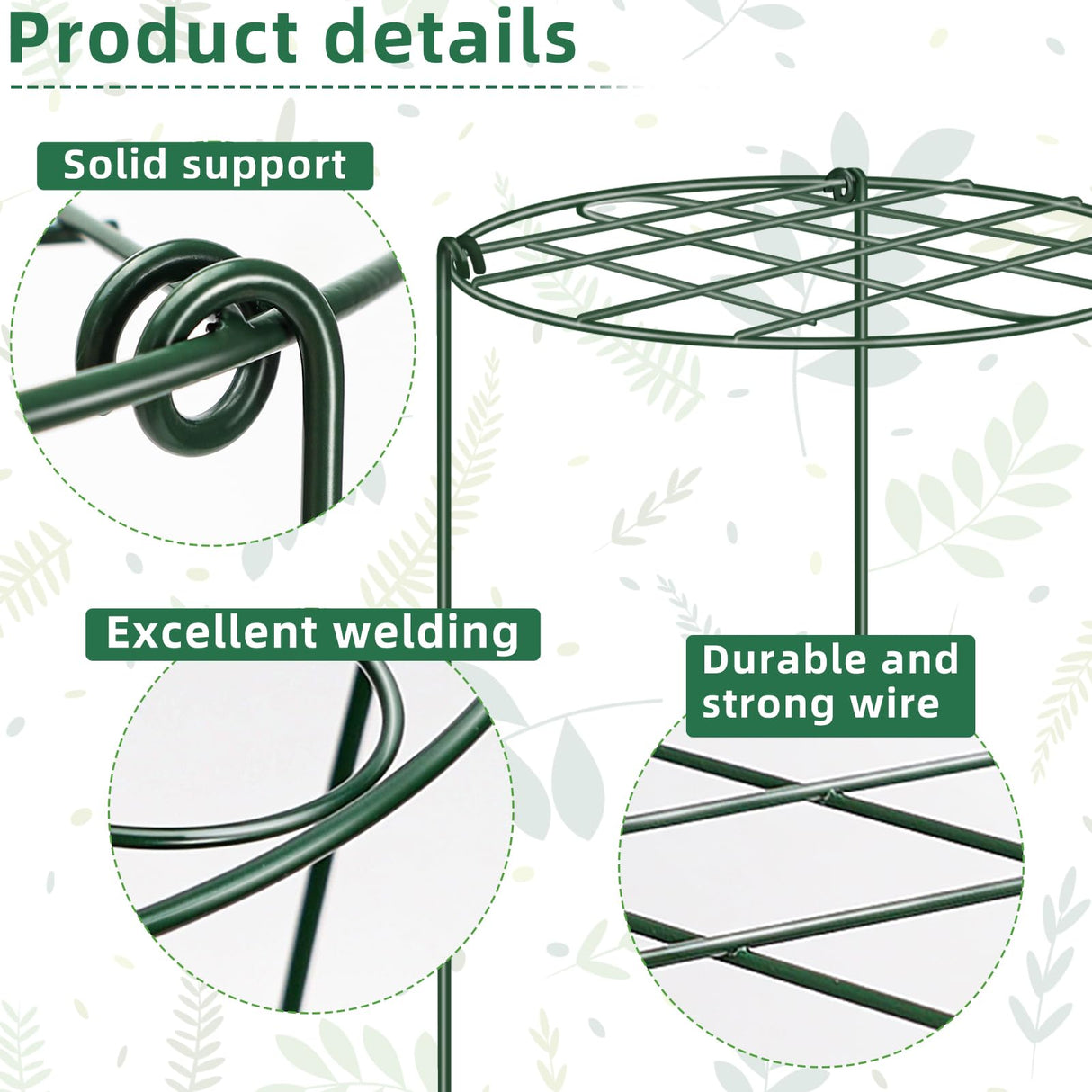 6 Pack 12 x 16 Inch Peony Cages and Supports for Outdoor Plants