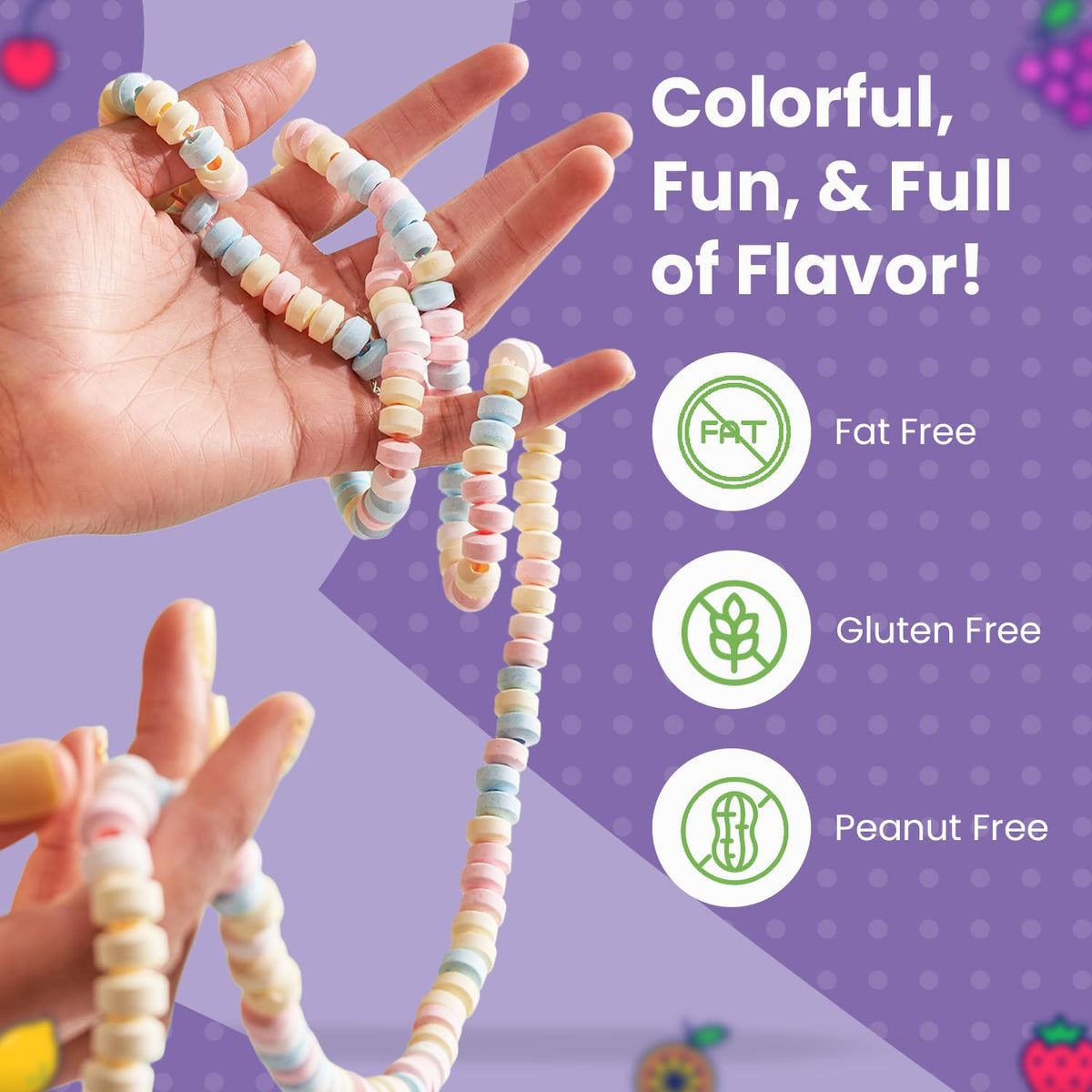 Smarties Candy Necklace - Bulk Candy Individually Wrapped - Gluten Free & Vegan, Fruit Flavored, Hard Candy on Stretch String - Perfect Party Favors, Birthdays & Halloween Hard Candy Box - 24 Count
