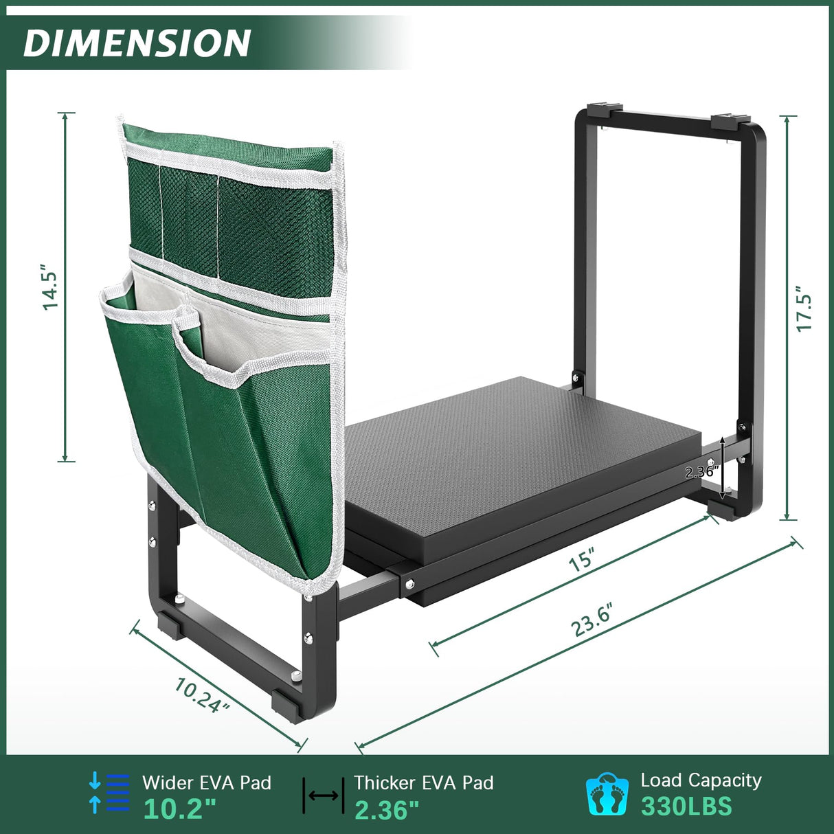 Garden Kneeler and Seat, 10.2" Wider Heavy Duty Thick for Kneeling and Seat