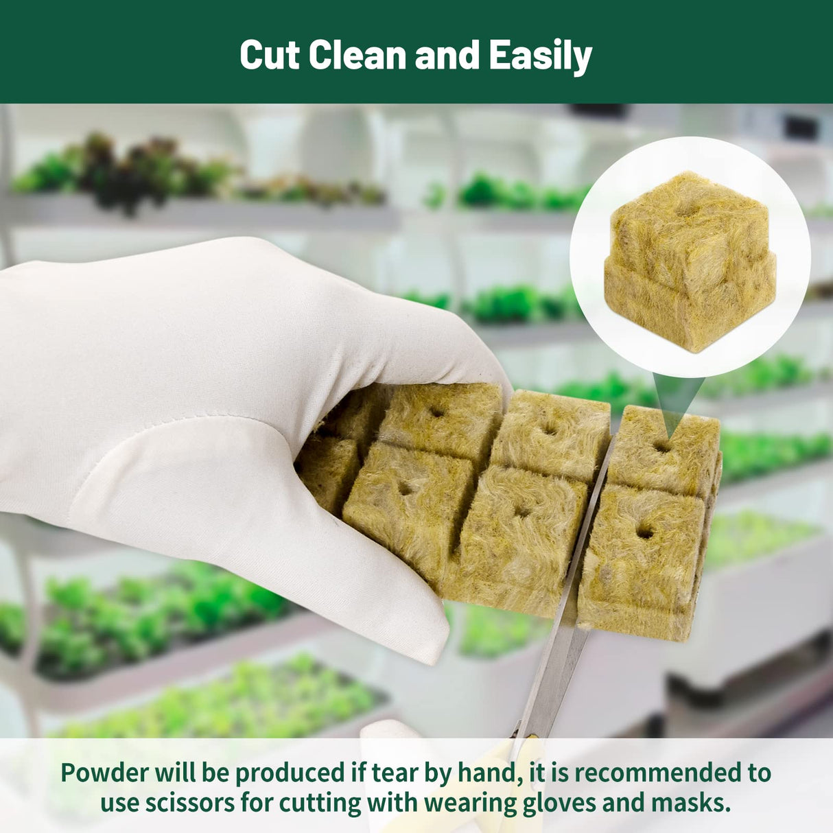 Jowlawn 1" Rockwool Cubes for Hydroponics 200 Plugs with 50 Pack 1.5 inch Net Pots Hydroponics Supplies Cups for Rooting, Clone Plants, Starting Seeds, Ideal Rockwool for Hydroponic Growing