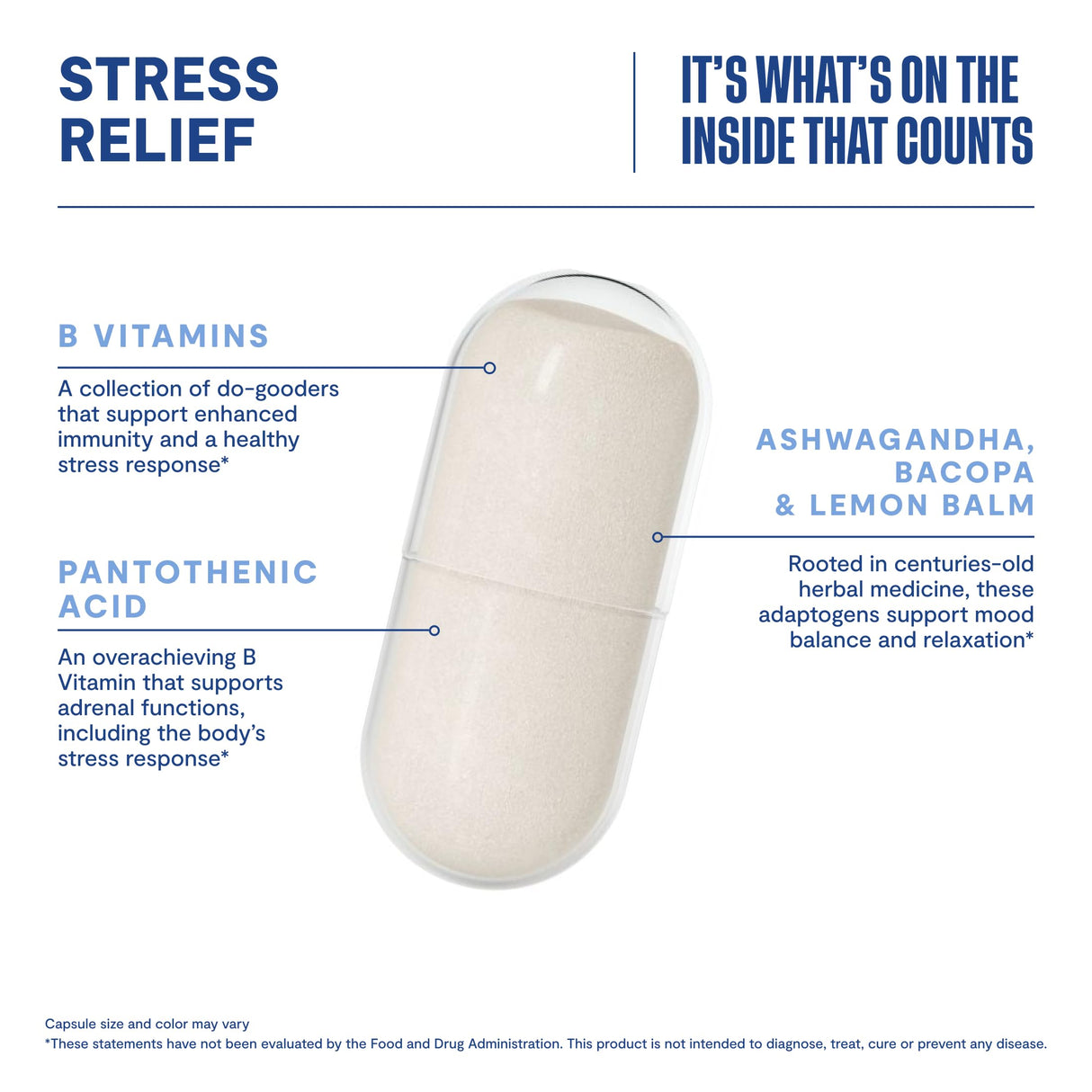 Habit Stress Relief Supplement 2 Pack (120 Capsules) - New Look, Supports Relaxation & Mood Balance, Vitamin B, Adaptogens, Lemon Balm, Calming, Vegan, Non-GMO