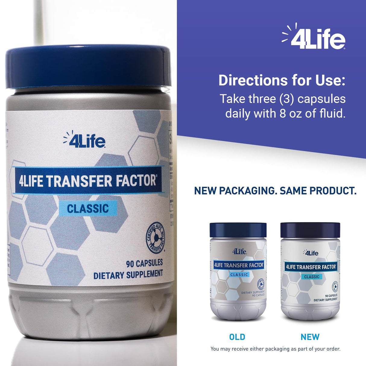 4Life Transfer Factor Classic -with Cow Colostrum for Enhanced Immune Response, Recognition, and Memory - for Ages 2 and Up - 90 Veggie Capsules