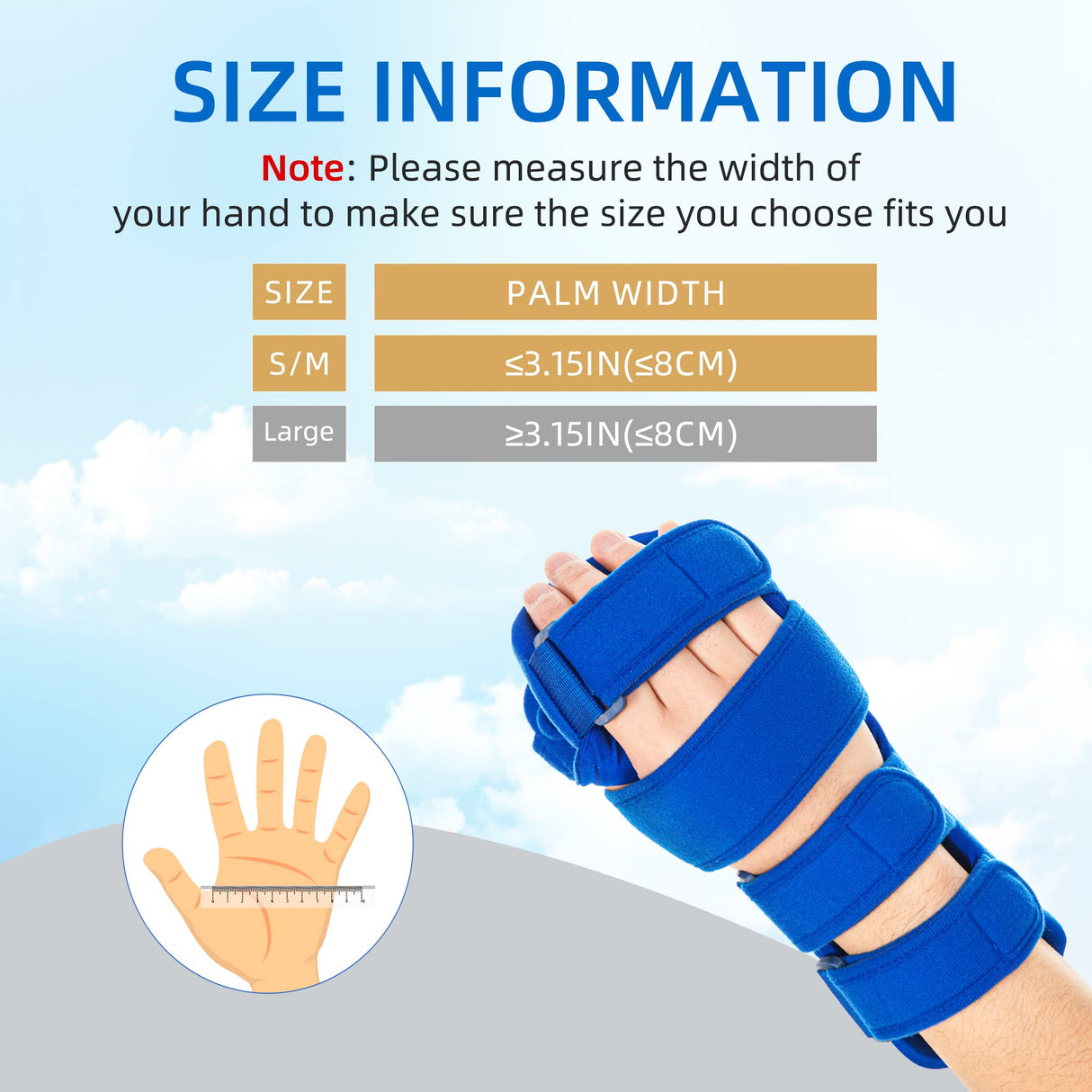Resting Hand Splint, Stroke Hand Therapy Equipment, Hand Brace with Finger Support for Stroke Recovery Patients, Carpal Tunnel Syndrome, Arthritis, Tendinitis, Metacarpal Breaks (Large Left)