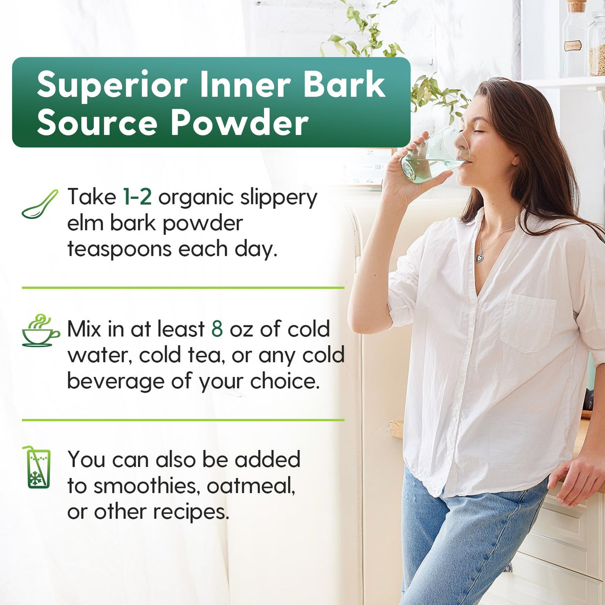 Slippery Elm, with Superior Inner Bark Source, Slippery Elm Bark Natural Herb for Soothing Throat* & Digestive, Diarrhea, Gut Health, 100% Pure & Vegan, Non-GMO, Made in The USA, 1 lb (349 Serving)