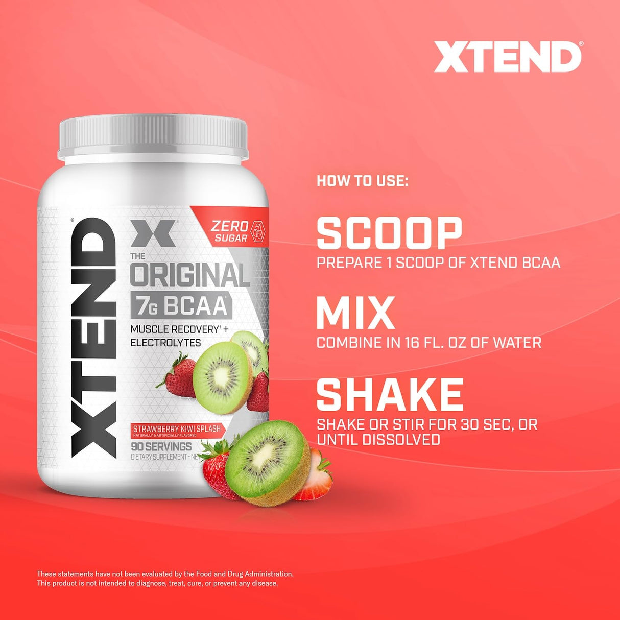 Xtend XTEND Original BCAA Powder 7g BCAA and 2.5g L-Glutamine, Sugar Free Post Workout Muscle Recovery Drink with Amino Acids for Men & Women, 90 Servings