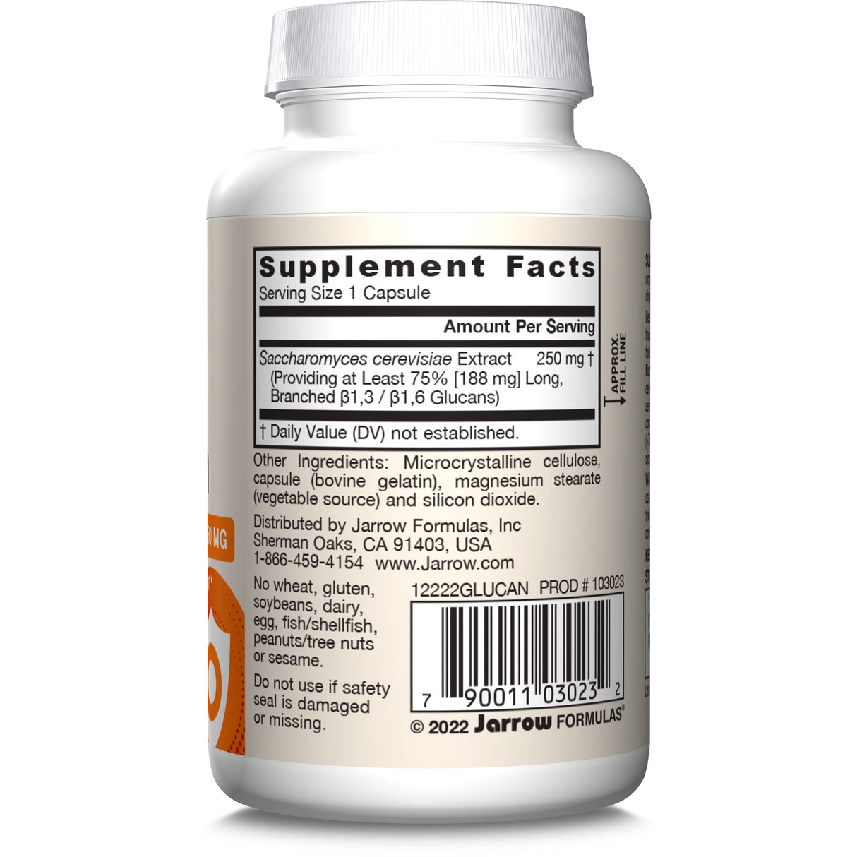 Jarrow Formulas® Beta Glucan, Dietary Supplement, Immune Support for Immune Health, 60 Capsules, 60 Day Supply