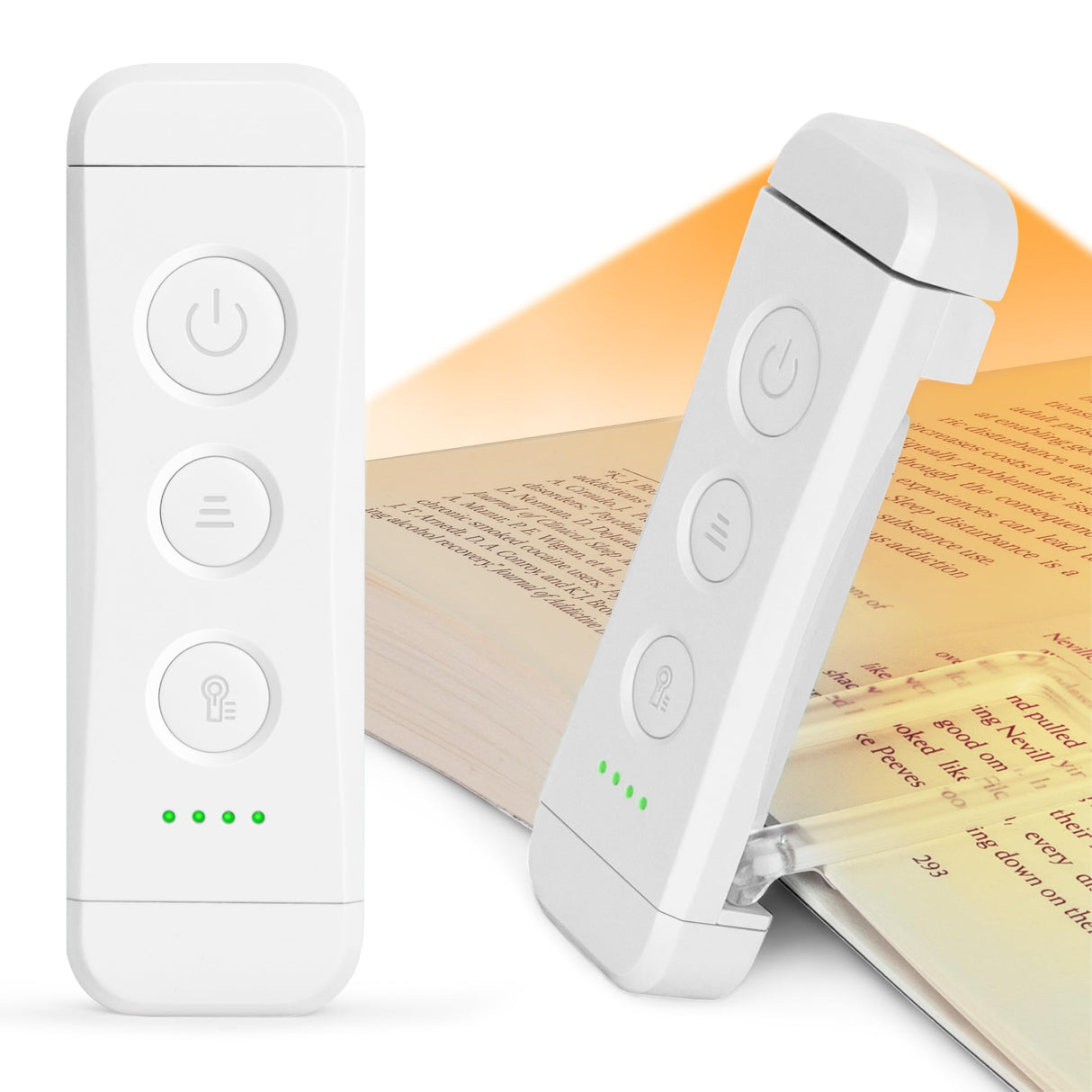 Glocusent USB Rechargeable Book Light, Portable Clip-on LED Reading Light, Reading Lights for Books in Bed with 3 Amber Colors & 5 Brightness Dimmable, Compact & Long Lasting, Perfect for Book Lovers