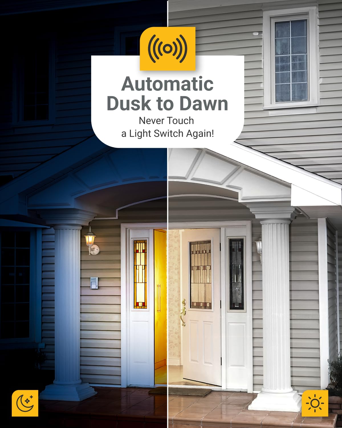 6 Pack Dusk to Dawn Light Bulbs LED Outdoor B11, Edison Filament Candelabra Bulbs for Porch Lighting, 500 LM, 5W (40W Equivalent), 2700K Soft White, E12 Base, Photocell Sensor UL