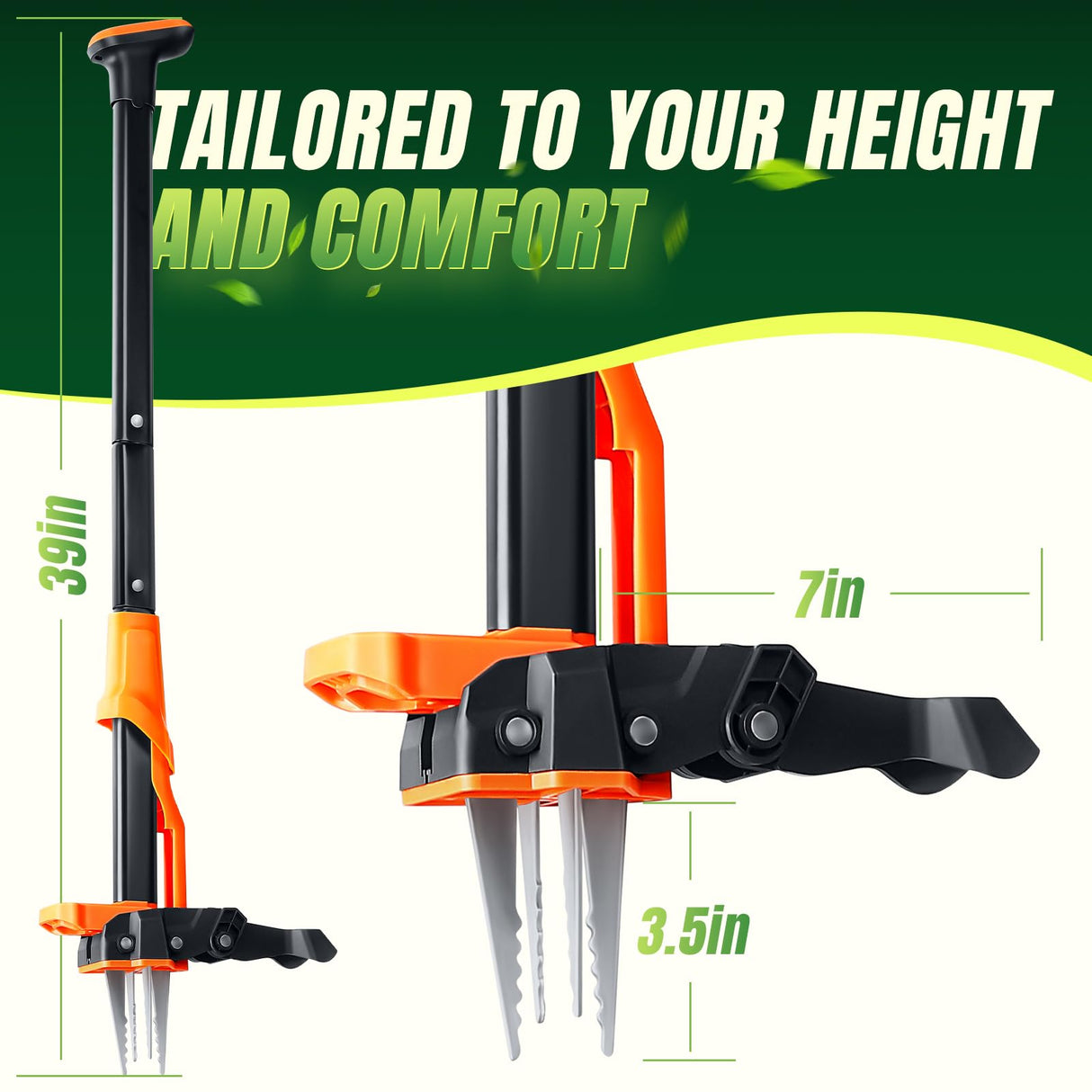 Crywag Weed Puller Tool - Stand Up Weed Puller with 4-Claw Steel Head, 39" Retractable Handle & Easy-Eject Mechanism for Dandelions, Clover & More, No Bending or Kneeling
