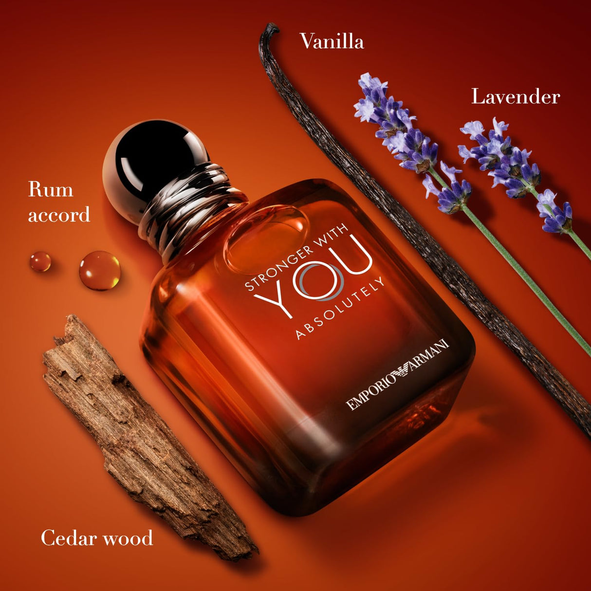 Armani Beauty - Stronger With You Absolutely - Parfum - Cologne for Men - Spicy Ambery Gourmand Men’s Fragrance – Rum Accord, Cedarwood, Lavendar & Vanilla Notes - 3.4 Fl Oz