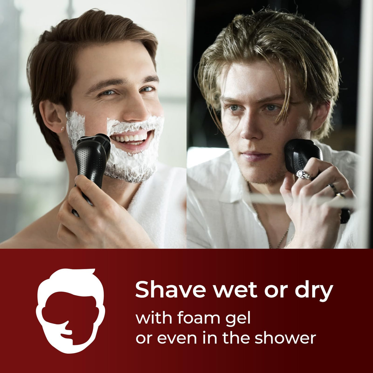 Electric Razor for Men, rategist Rechargeable Shaver, Waterproof Wet Dry Cordless, Adjustable Speeds, with Nose Hair Trimmer