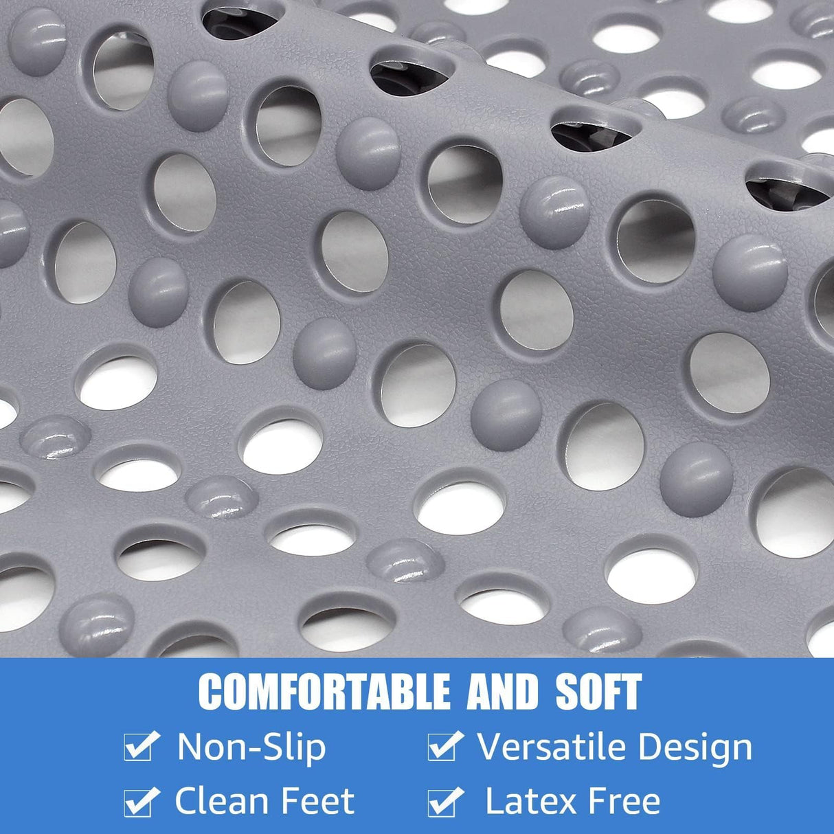 Large Shower Mats for Inside Shower,46×79 cm Anti Slip Bath Mat with Drain Holes,Bath Mat for Bathtub & Shower Cubicle | Easy Drain & Machine Washable 1
