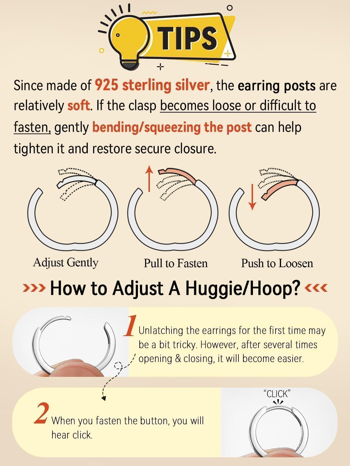 FaithHeart Solid 925 Sterling Silver Huggie Hoop Earrings for Women, 8mm