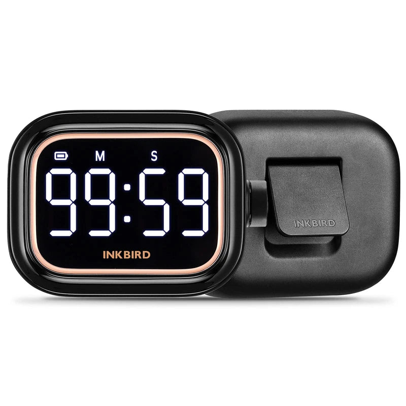 INKBIRD Digital Timer, Countup/Countdown Timer, Backlit One Button Operation, USB Rechargeable, Portable Timer for Jogging, Yoga, Meeting, Study, Reading, Cooking, IDT-02