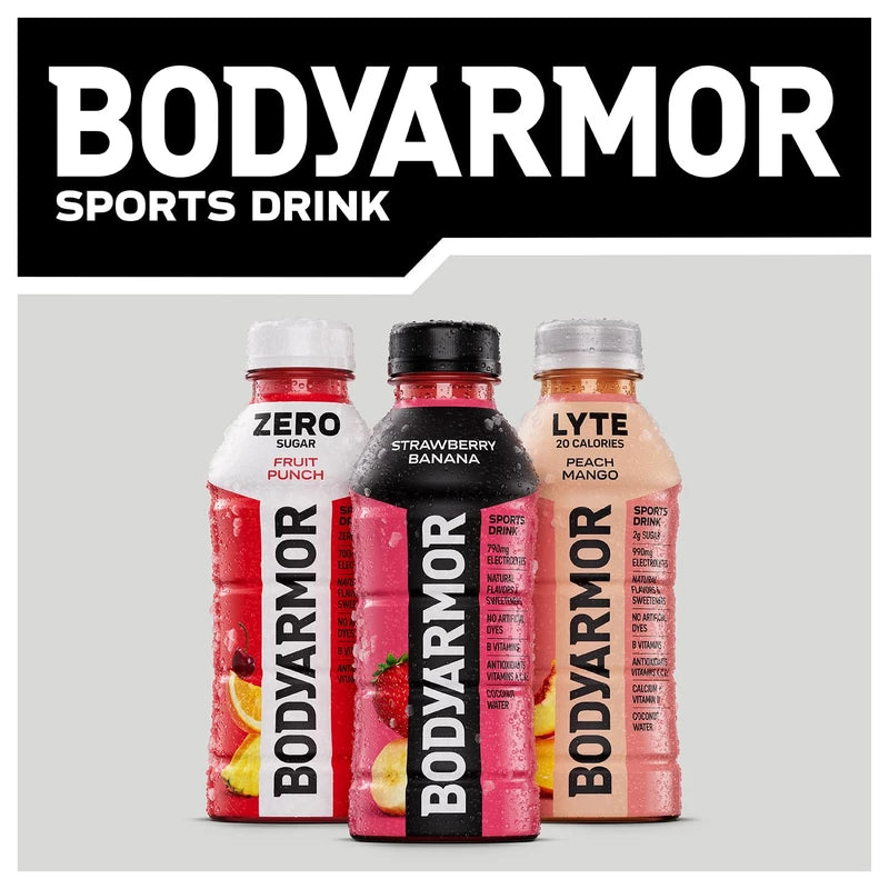 BODYARMOR Sports Drink Sports Beverage, Blue Raspberry, Natural Flavors With Vitamins, Potassium-Packed Electrolytes, No Preservatives, Perfect For Athletes, 12 ounce (Pack of 8)