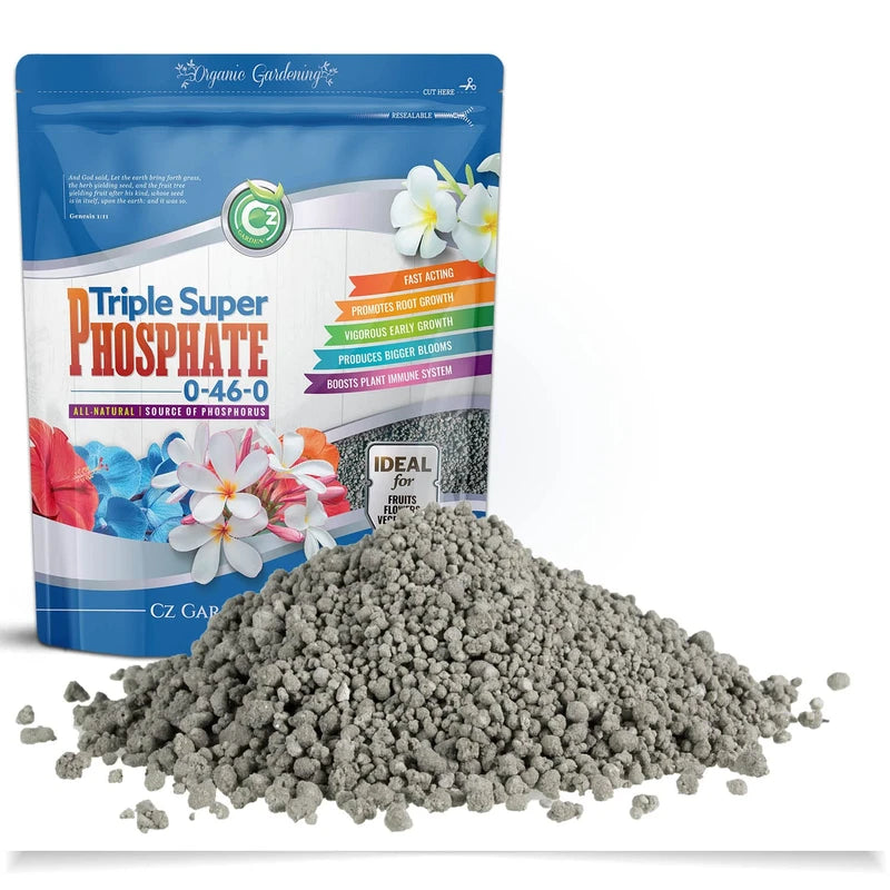 Triple Super Phosphate 0-46-0 Fertilizer Made in USA - Bloom Booster - TSP Pure Phosphorus Plant Food for Plants & Flower Gardens - Fruit, Vegetables
