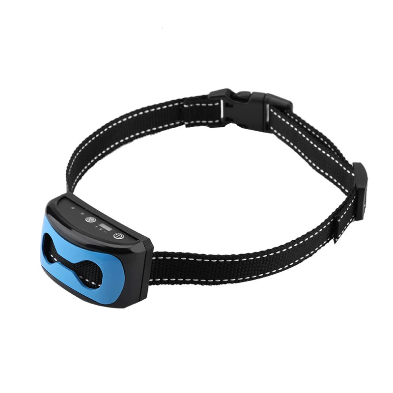 Barking Control Device Rechargeable Waterproof AntiBarking Collar Barking Detection(Blue)
