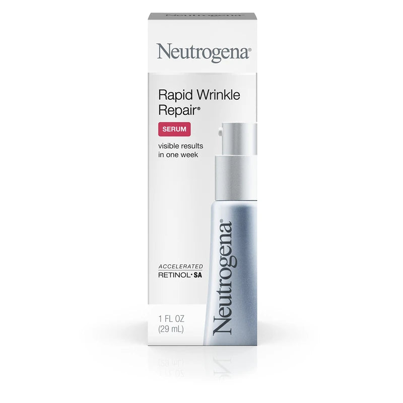 Neutrogena Rapid Wrinkle Repair Anti-Wrinkle Serum with Retinol, Hyaluronic Acid, and Glucose Complex Retinol Booster, 1 fl. oz