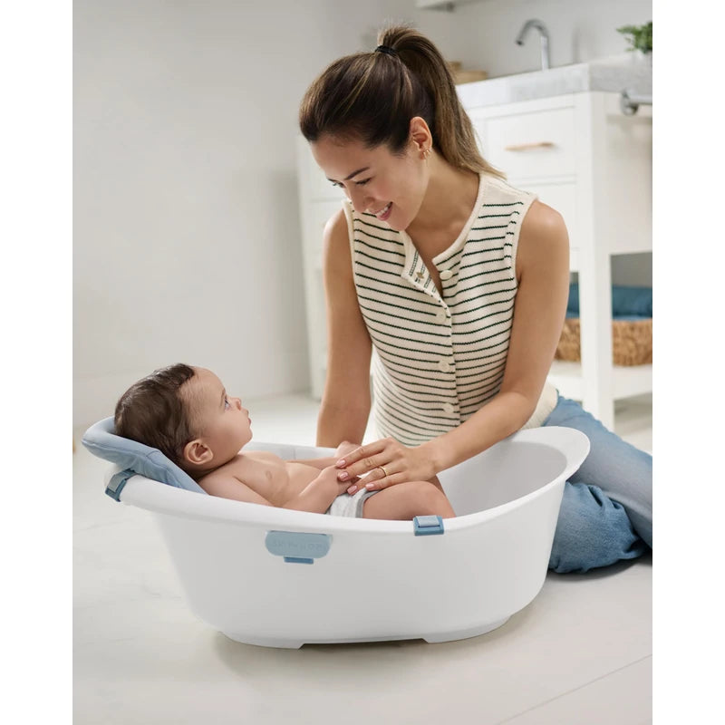 Skip Hop Baby Bath Tub 4-in-1 Grow with Baby Infant to Toddler , White