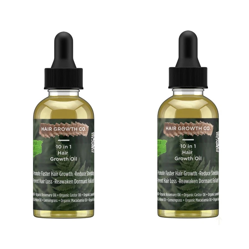 (2-Pack) 10 in 1 Hair Growth Oil (2 Oz) | Formulated With African Chebe Powder For Extreme Hair Growth, 2 Fl Oz (Pack of 1), 2.0 ounces