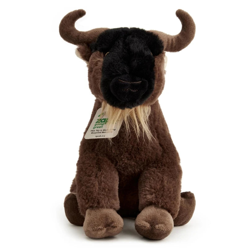 Zappi Co Wilhelmina the Wildebeest Plush Toy (22cm) Gnu Great Migration Mate - Soft, Cuddly, 100% Recycled - Savanna Stampeder