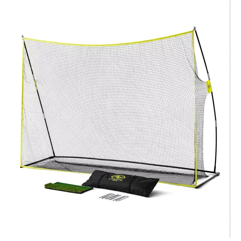 Athletic Works Golf Training Net with hitting Mat - Black/Green