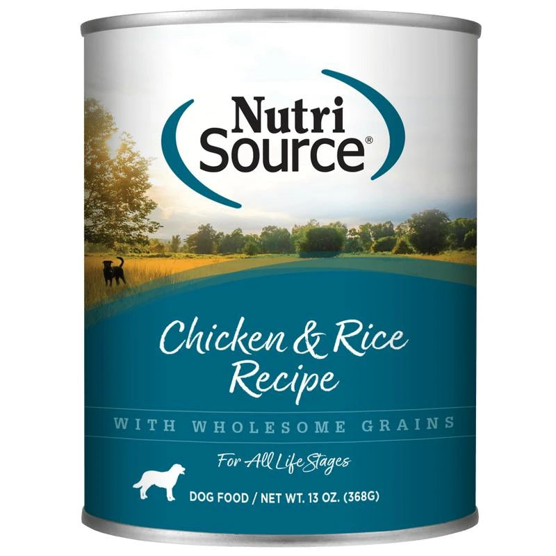 NutriSource Adult Chicken & Rice Canned Dog Food 13oz
