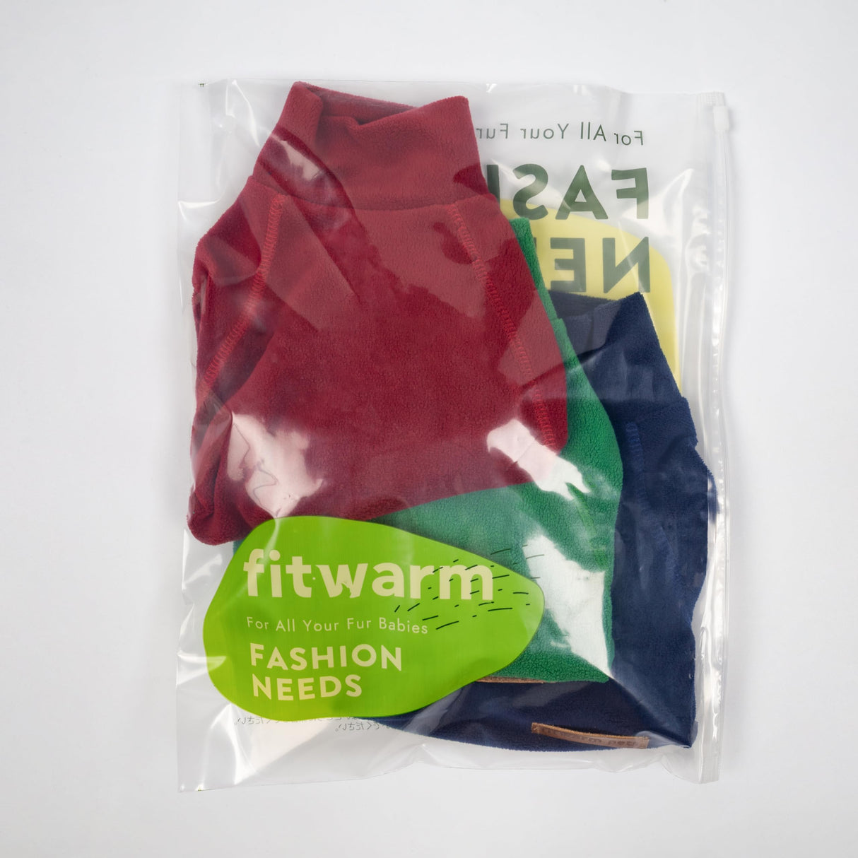 Fitwarm 3 Pack Classic Fleece Dog Sweater, Christmas Dog Winter Clothes for Small Dogs Boy Girl, Holiday Pet Apparel, Burgundy Red, Green, Navy Blue, Medium