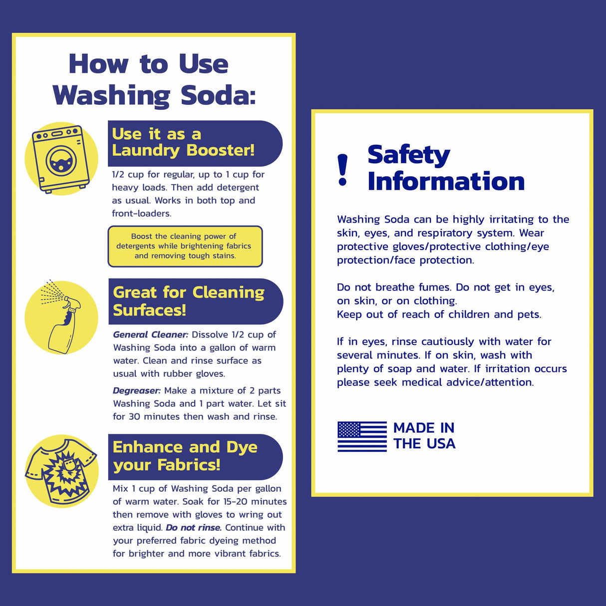 Banner Chemical Soda Ash (10 lbs) - 100% Sodium Carbonate - Multipurpose Cleaner, Detergent Booster & pH Adjuster, High Purity for Industrial & Household Use, Made in USA