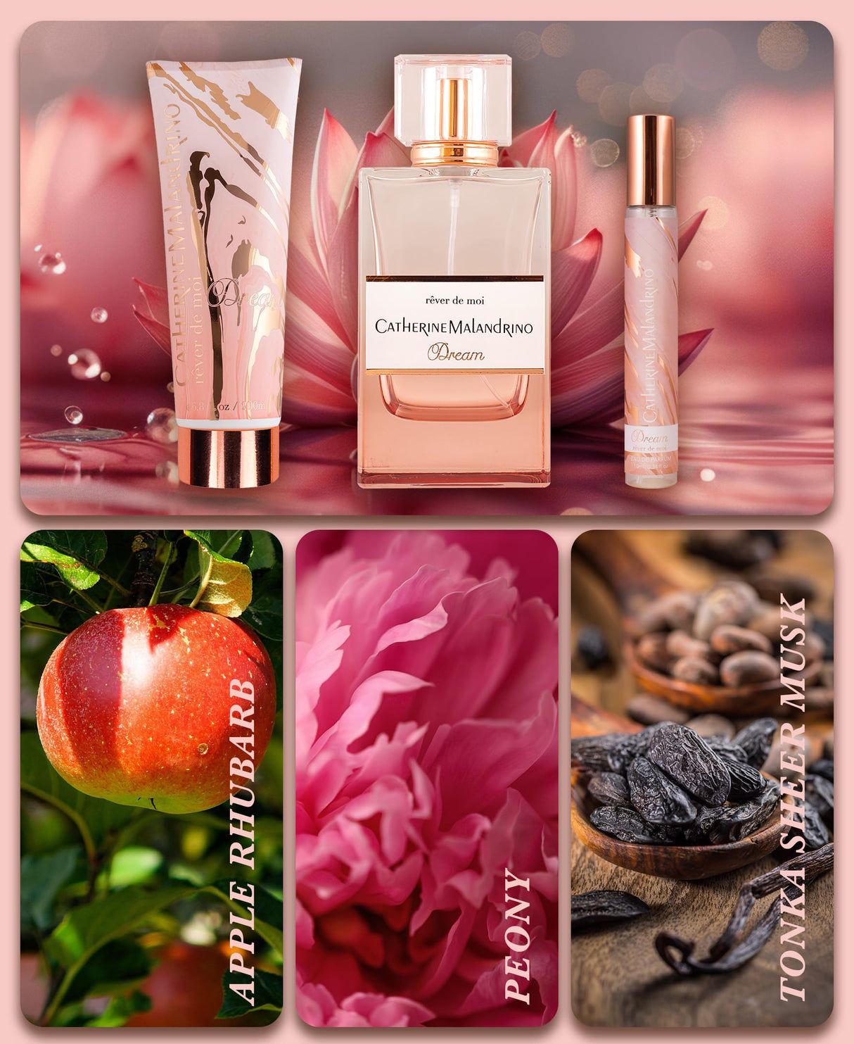 Catherine Malandrino Dream Eau de Parfum Gift Set, 3 piece.