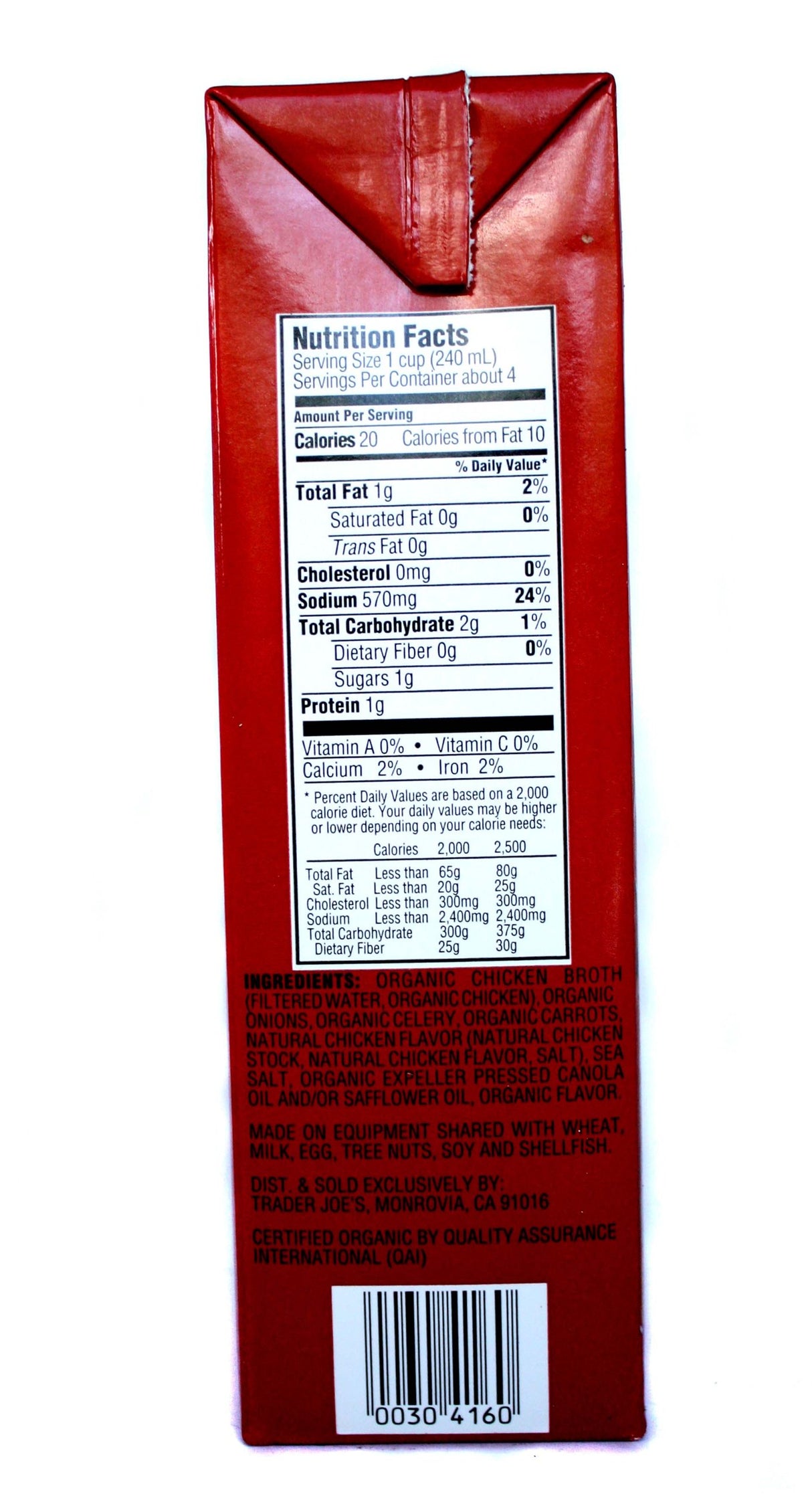 Trader Joe's Organic Free Range Chicken Broth 32 fl oz