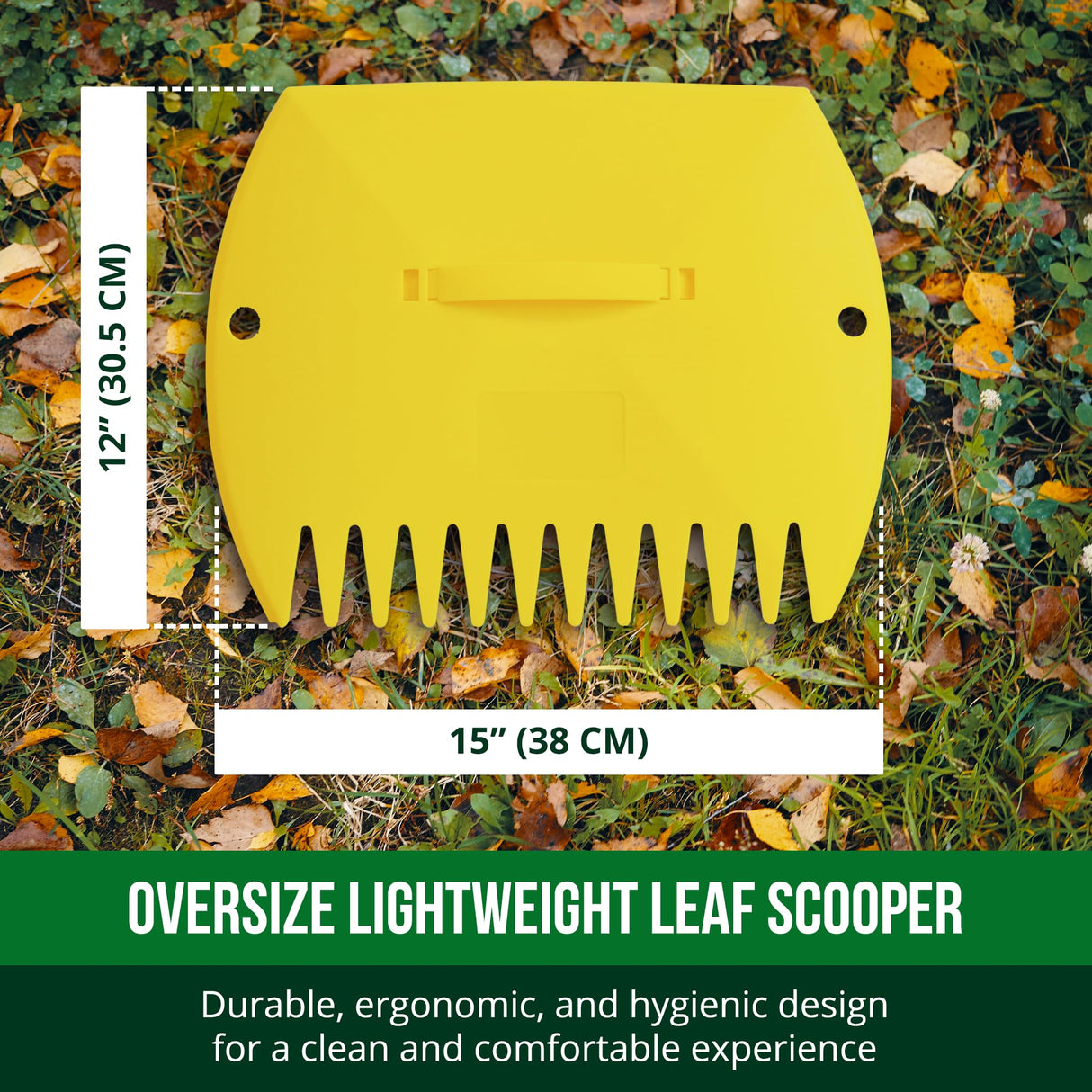 GardenHOME Leaf Scoops Hand Rakes, Large Leaf Grabbers for Yard Work and Garden Use, Clear and Collect Garden Rake, Leaf Scooper and Claws for Leaves, Lawn Debris, and Trash Cleanup, Yellow