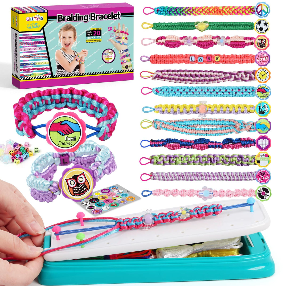 GILI Friendship Bracelet Making Kit for Girls Age 8-12 – DIY Arts and Crafts Toys – Best Christmas Birthday Gifts Ideas for Girls 7 8 9 10 11 Years Old