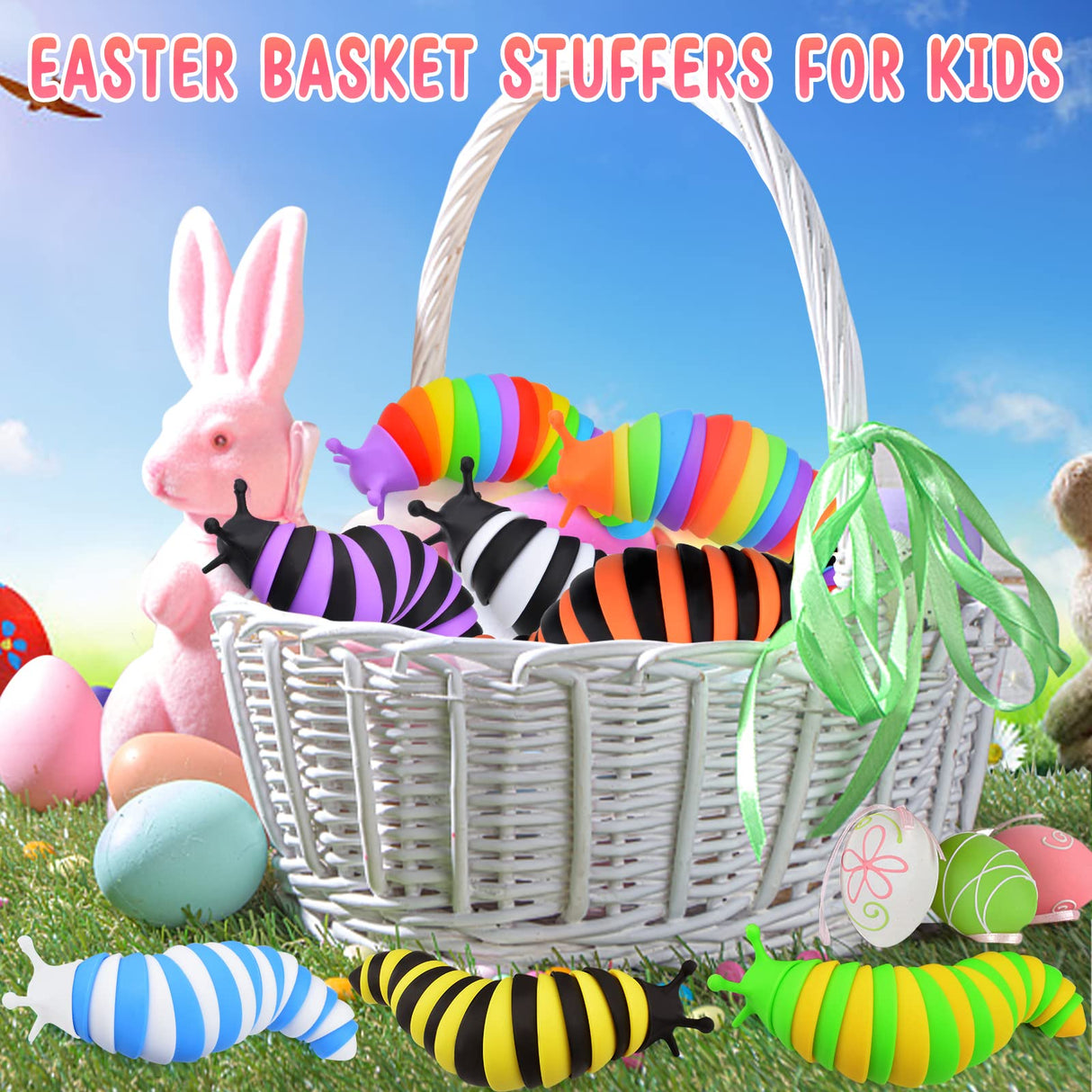 Cevioce Fidget Slug Toy, Sensory Slug Fidget Toy for Kids & Adults, 1 PC Cute Autism Sensory Toys for Autistic Children|Great Birthday Gift for Girls Boys - Christmas Stocking Stuffers for Toddler