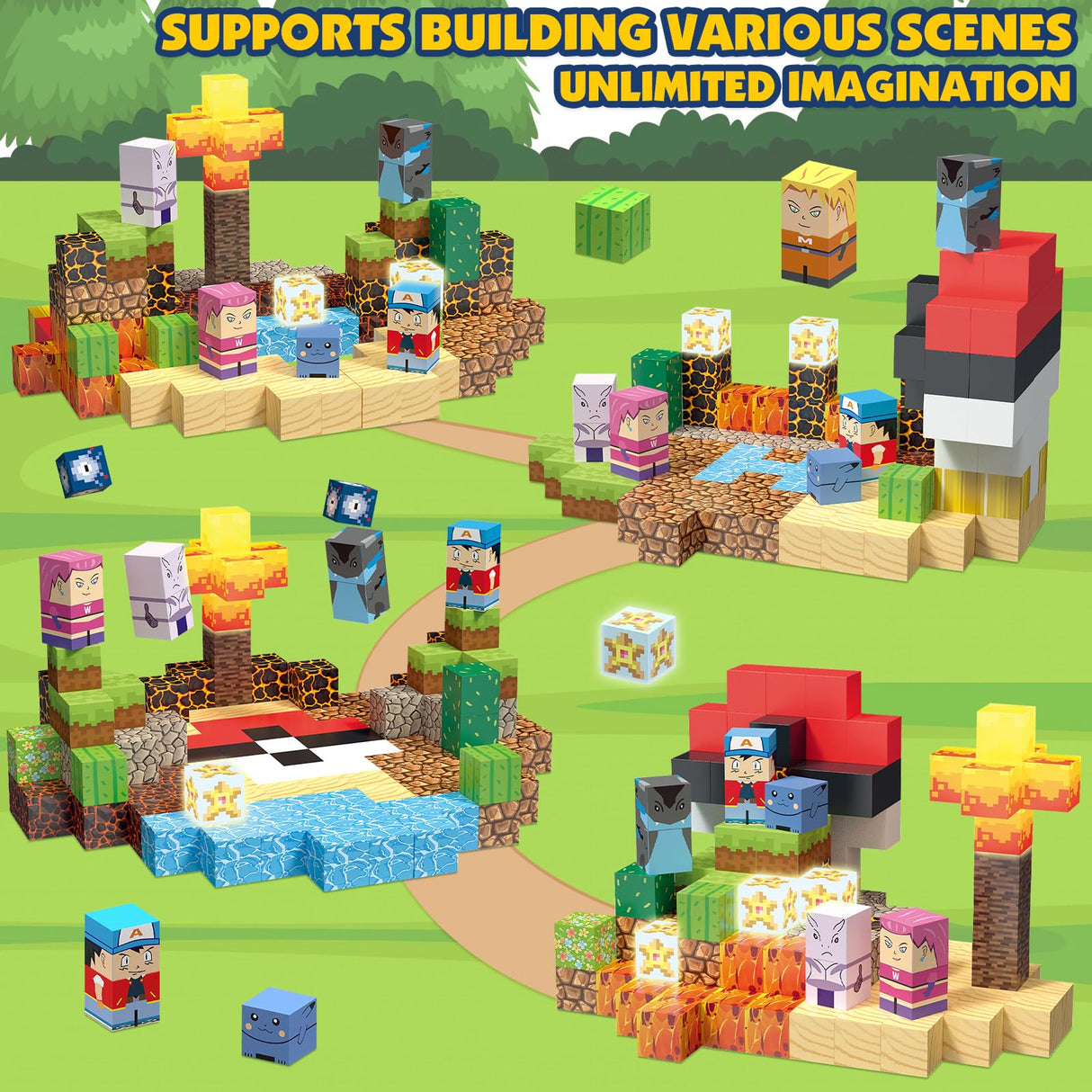 YUNGOWN 200PCS Magnetic Blocks Building Toys Set, Light Up Build 3D Magnetic Building Blocks for Kids Boys Girls Ages 3+, Magnet Cubes STEM Sensory Christmas Birthday Gift Construction Toys