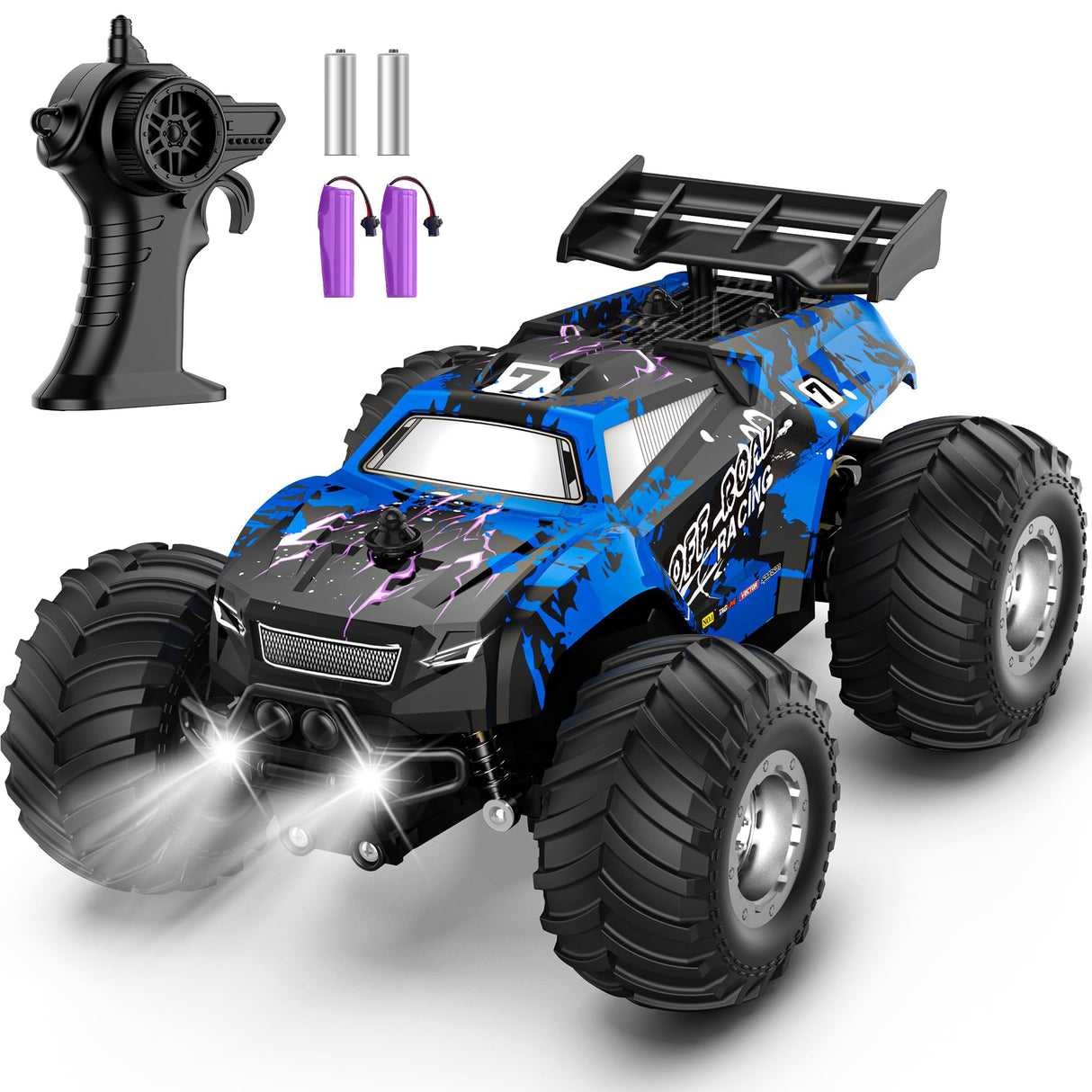 Barlisam Remote Control Car for boys 4-7, All-terrain Remote Control Truck for Boys 8-12, Headlight, 1:20, 10KM/H, 2.4GHZ, Speed-friendly, Sturdy, Rechargeable RC Cars for Christmas, Beginner, Kids 6+