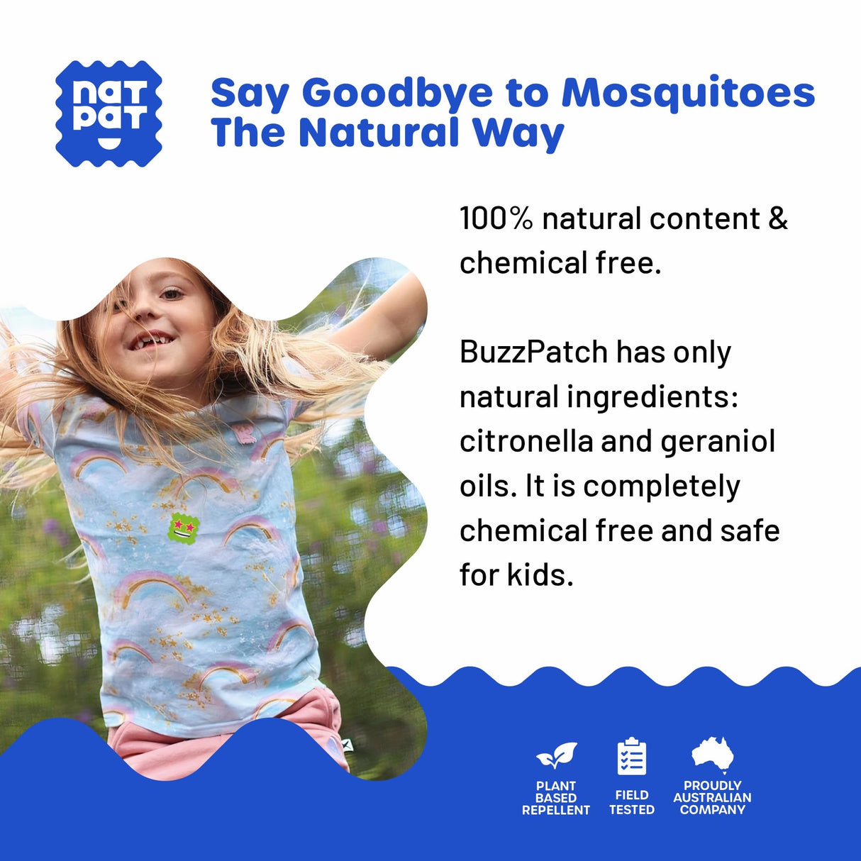 BuzzPatch Mosquito Patch Stickers for Kids (60 Pack) - All Natural, Plant Based Ingredients, Non-Toxic, DEET Free, Citronella Essential Oil Insect Patches, for Toddlers, Babies, Children (2)