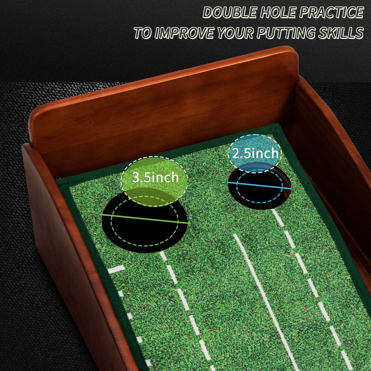 YOUCZON Putting Green Indoor/Outdoor Golf Putting Mat with Auto Ball Return – Premium Crystal Velvet Surface, Durable Practice Putting Green, Perfect Training Aid & Gift for Golf Lovers Christmas