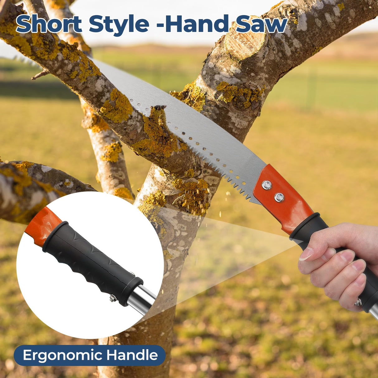 13FT Pole Saws for Tree Trimming with Sharp Pruning Blade | Comfort Grip & 28mm Stainless Steel Tree Trimmer Pole for Yard Garden and Patios High Branches Cutting