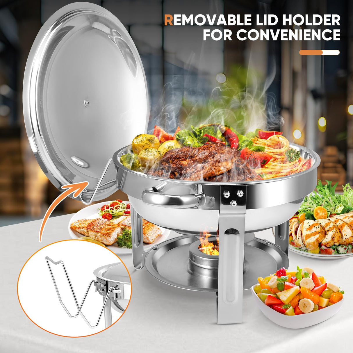 Chafing Dishes for Buffet, 2 Pack 6QT Stainless Steel Chafing Dish Buffet Set with Lids, Food Warmers for Parties Buffet, Buffet Servers and Warmers for Home, Christmas Gatherings, Catering Events