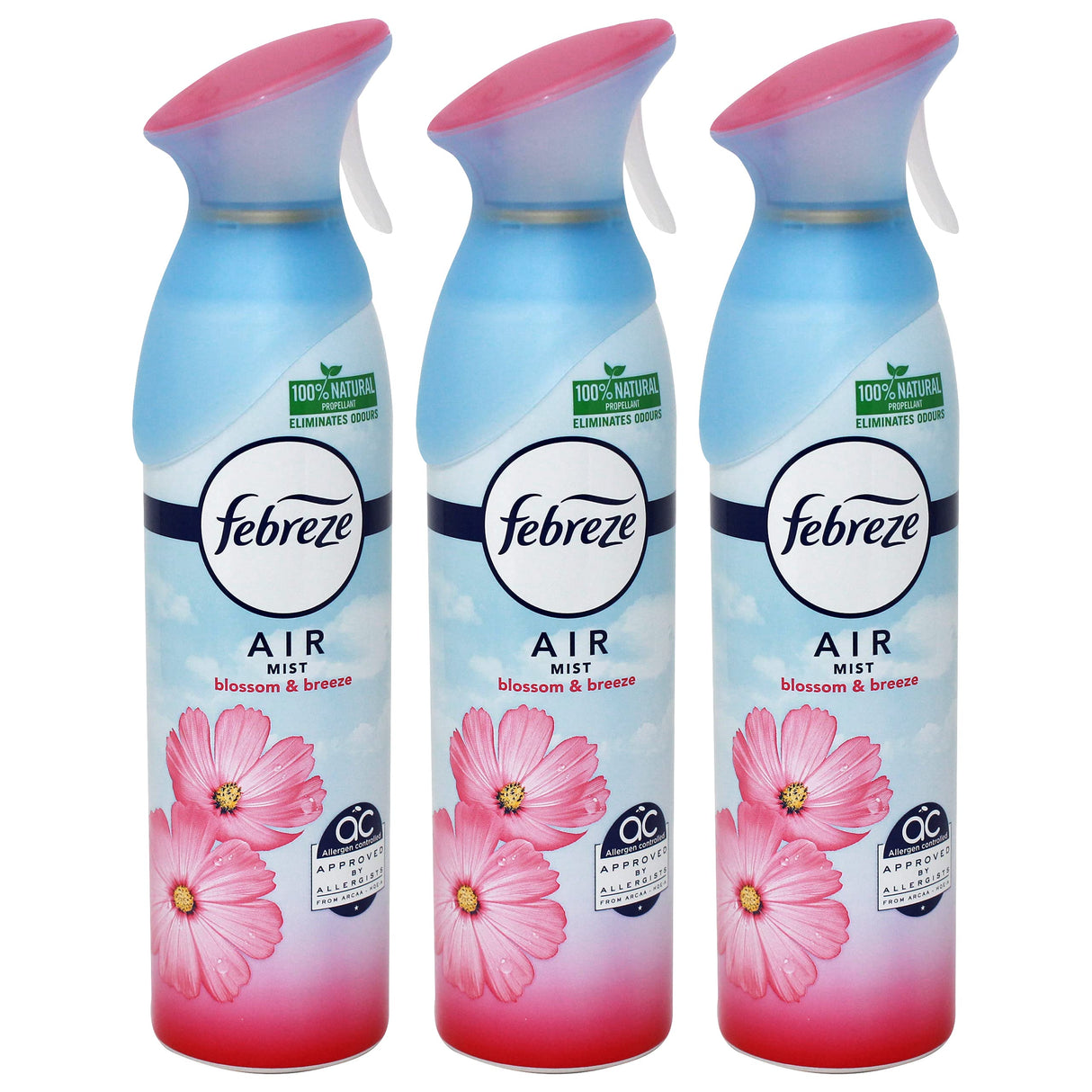 Febreze Air Refreshener Spray Blossom and Breeze Scent, Eliminates Tough and Lingering Odors, 10.1 Ounce (Pack of 3)