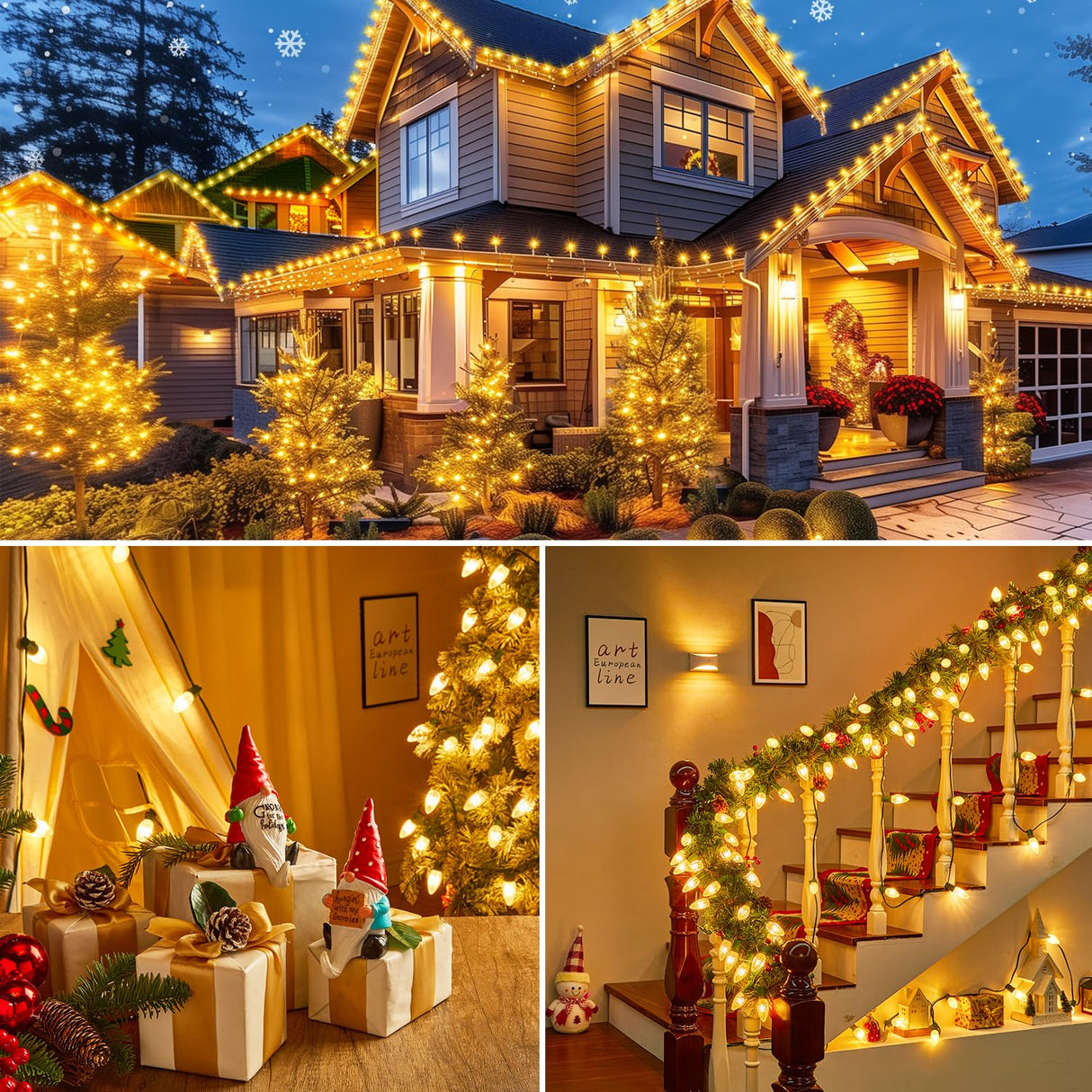 Brightown C9 LED Replacement Bulbs, 25 Pack C9 Christmas Light Bulbs Warm White, Shatterproof LED Bulbs for Christmas String Light, E17 Intermediate Base, Commercial Grade Dimmable Shatterproof Bulb